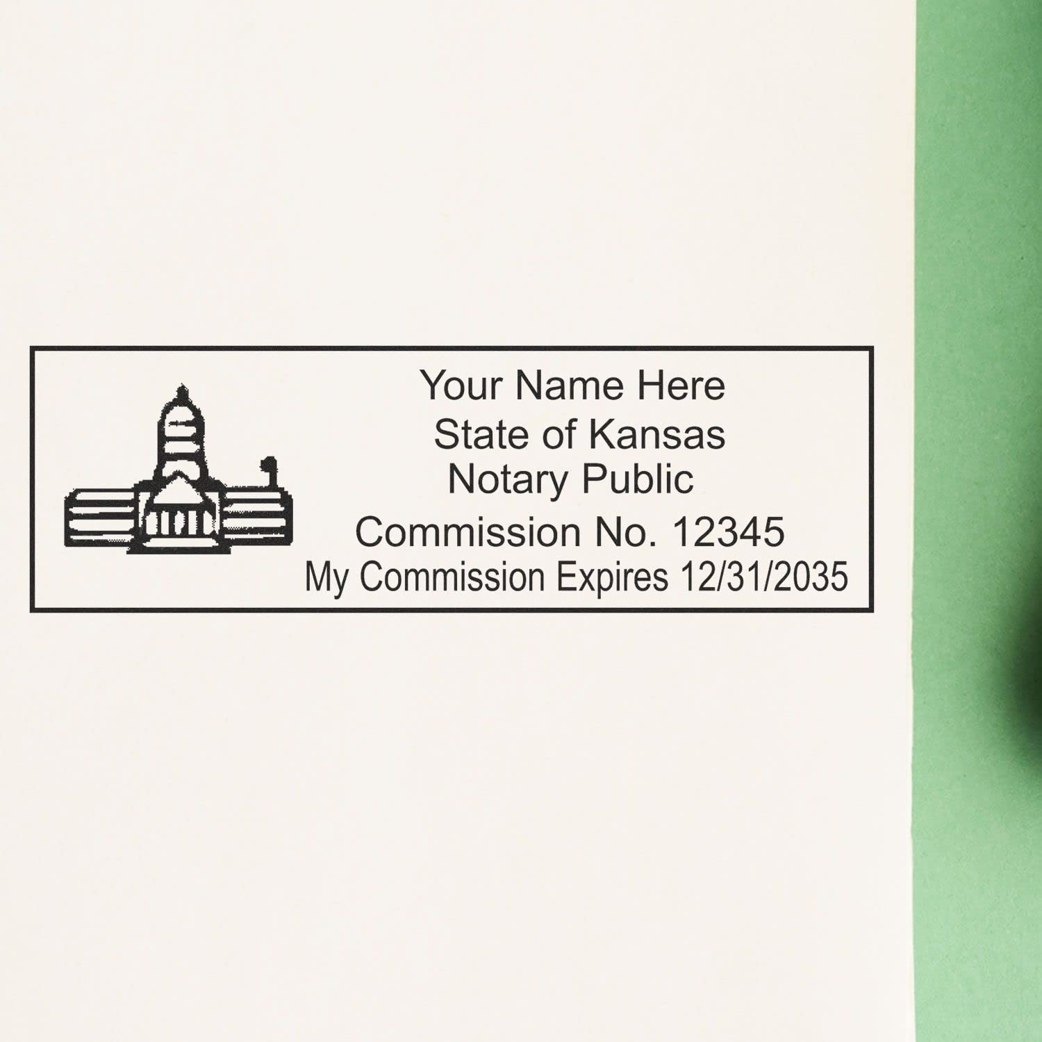 Premium MaxLight KS Notary Stamp for Kansas Notary Public, State Seal Notarial Stamp, Impression Size 7/8" x 2-1/4", 5 Ink Colors, Notary Stamp Kansas