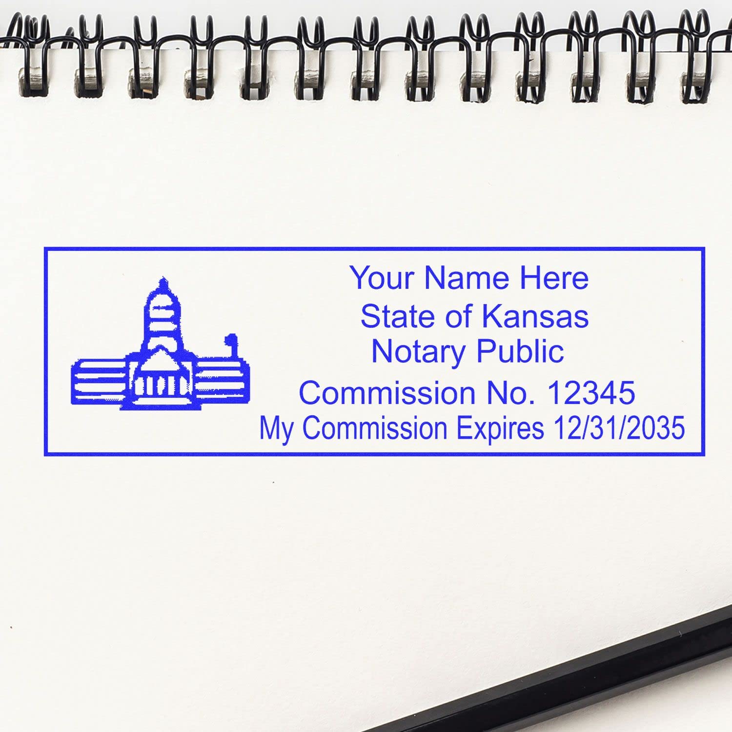 Premium MaxLight KS Notary Stamp for Kansas Notary Public, State Seal Notarial Stamp, Impression Size 7/8" x 2-1/4", 5 Ink Colors, Notary Stamp Kansas - Image 4