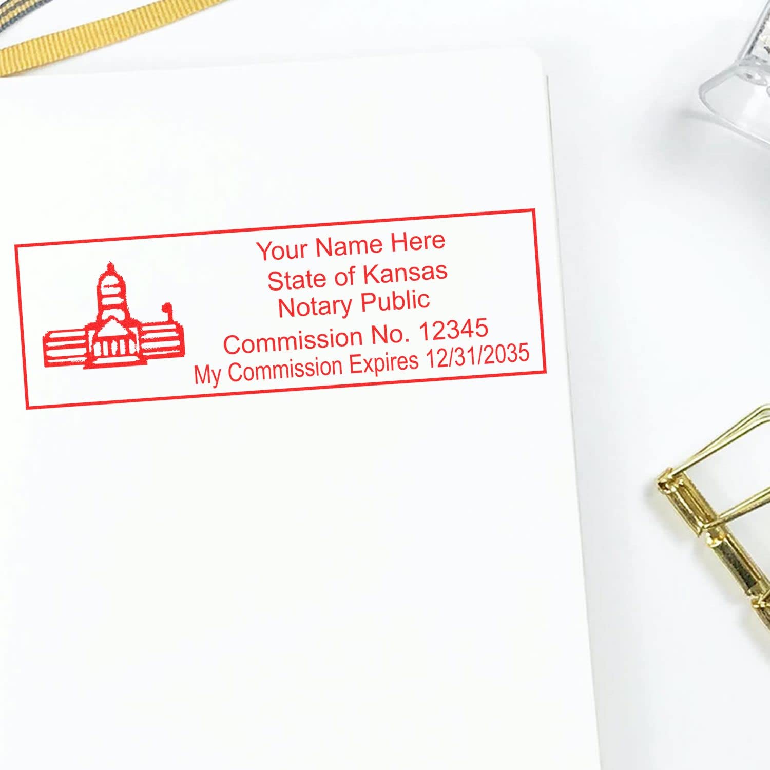Premium MaxLight KS Notary Stamp for Kansas Notary Public, State Seal Notarial Stamp, Impression Size 7/8" x 2-1/4", 5 Ink Colors, Notary Stamp Kansas - Image 6