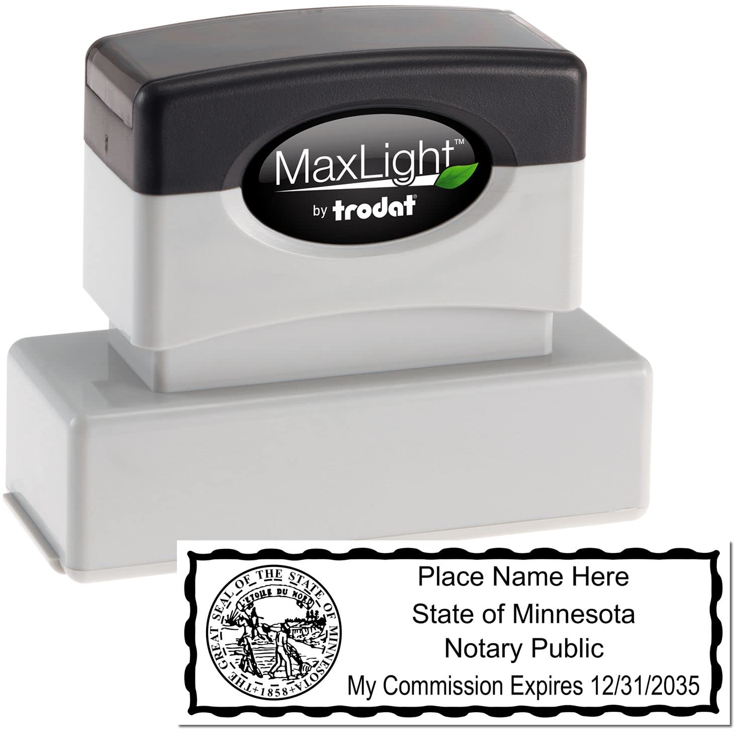 Premium MaxLight MN Notary Stamp for Minnesota Notary Public, State Seal Notarial Stamp, Impression Size 7/8" x 2-1/4", 5 Ink Colors, Notary Stamp Minnesota - Image 2