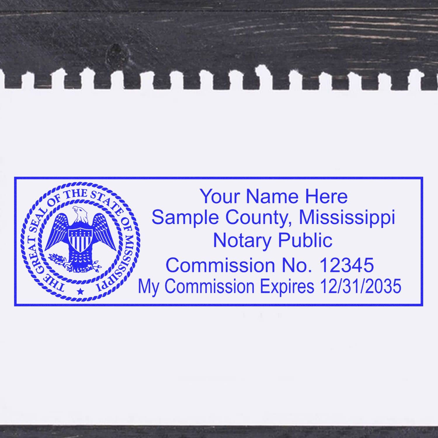 Premium MaxLight MS Notary Stamp for Mississippi Notary Public, State Seal Notarial Stamp, Impression Size 7/8" x 2-1/4", 5 Ink Colors, Notary Stamp Mississippi - Image 4