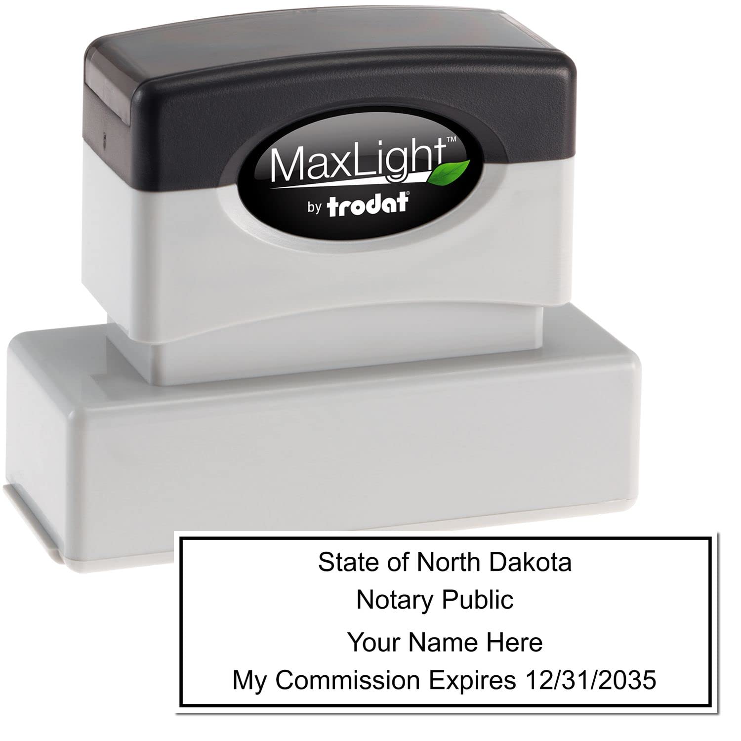 Premium MaxLight ND Notary Stamp for North Dakota Notary Public, Rectangular Notary Stamp, Impression Size 7/8" x 2-1/4", 5 Ink Colors, Notary Stamp North Dakota - Image 2