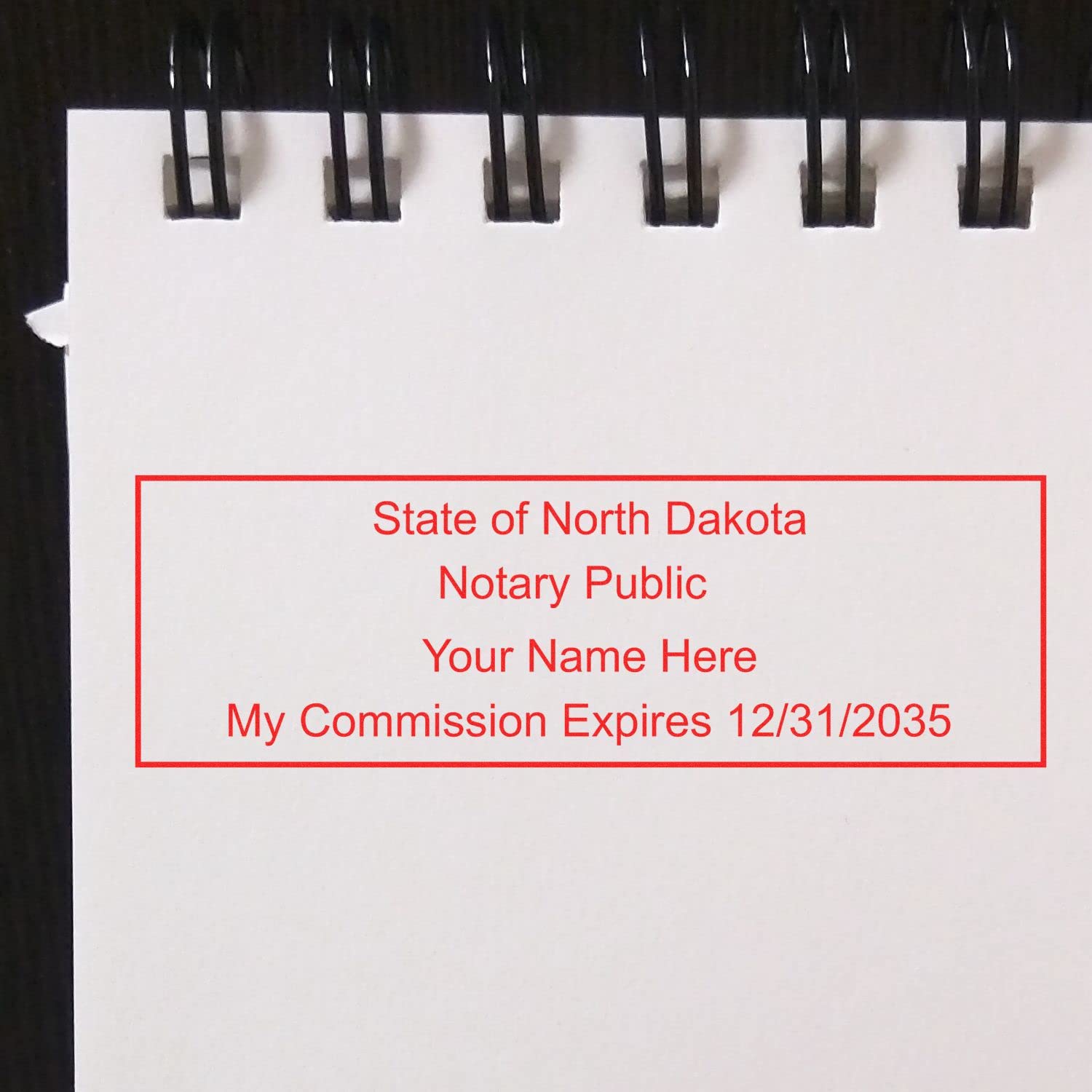 Premium MaxLight ND Notary Stamp for North Dakota Notary Public, Rectangular Notary Stamp, Impression Size 7/8" x 2-1/4", 5 Ink Colors, Notary Stamp North Dakota - Image 6