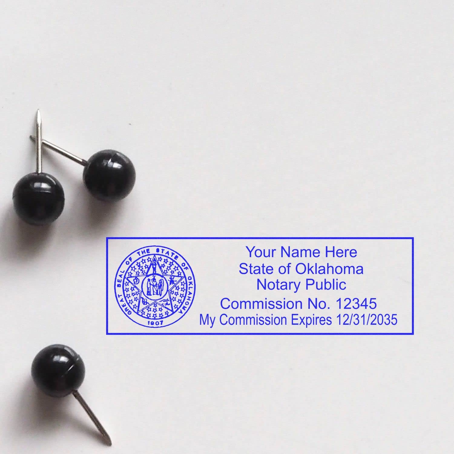 Premium MaxLight OK Notary Stamp for Oklahoma Notary Public, State Seal Notarial Stamp, Impression Size 7/8" x 2-1/4", 5 Ink Colors, Notary Stamp Oklahoma - Image 4