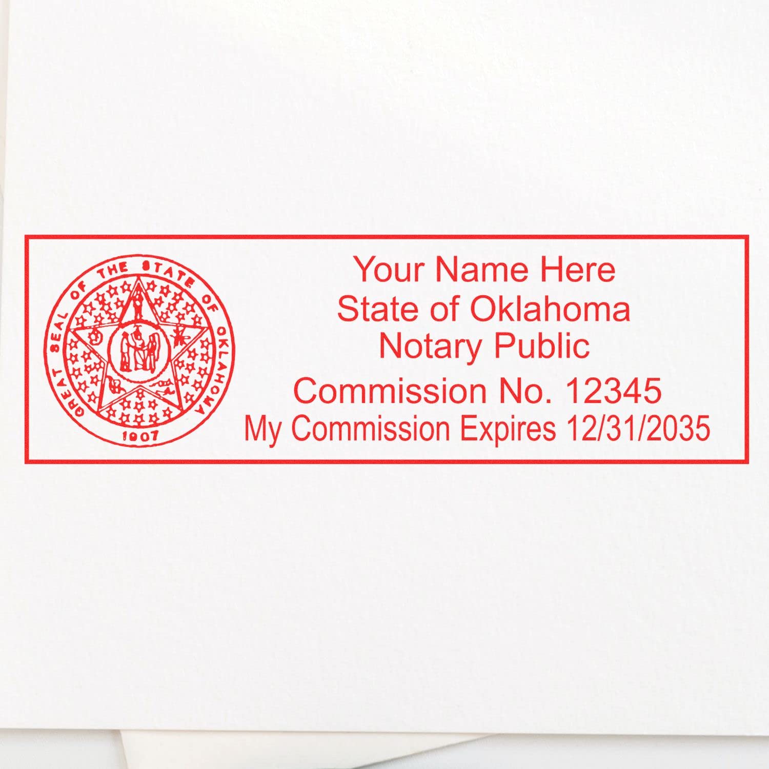 Premium MaxLight OK Notary Stamp for Oklahoma Notary Public, State Seal Notarial Stamp, Impression Size 7/8" x 2-1/4", 5 Ink Colors, Notary Stamp Oklahoma - Image 6