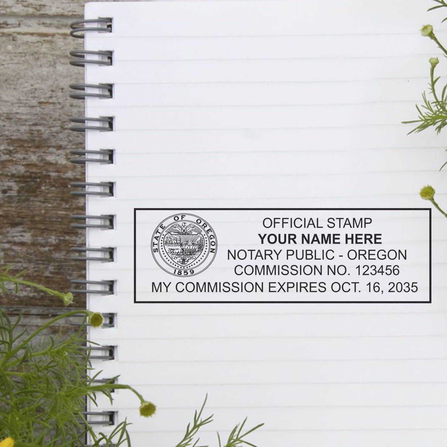 Premium MaxLight OR Notary Stamp for Oregon Notary Public, State Seal Notarial Stamp, Impression Size 7/8" x 2-1/4", Notary Stamp Oregon, Pre-Inked Stamp