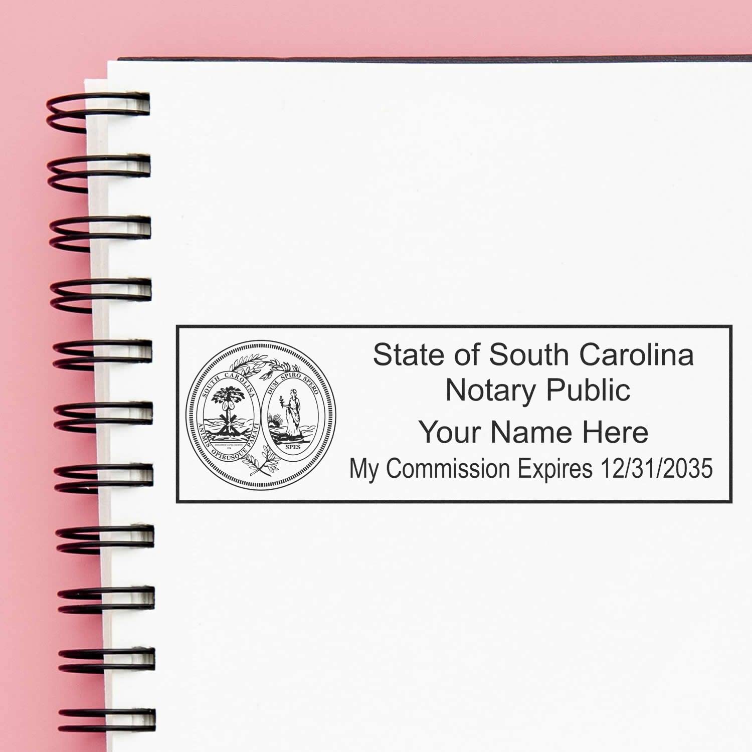 Premium MaxLight SC Notary Stamp for South Carolina Notary Public, State Seal Notarial Stamp, Impression Size 7/8" x 2-1/4", 5 Ink Colors, Notary Stamp South Carolina