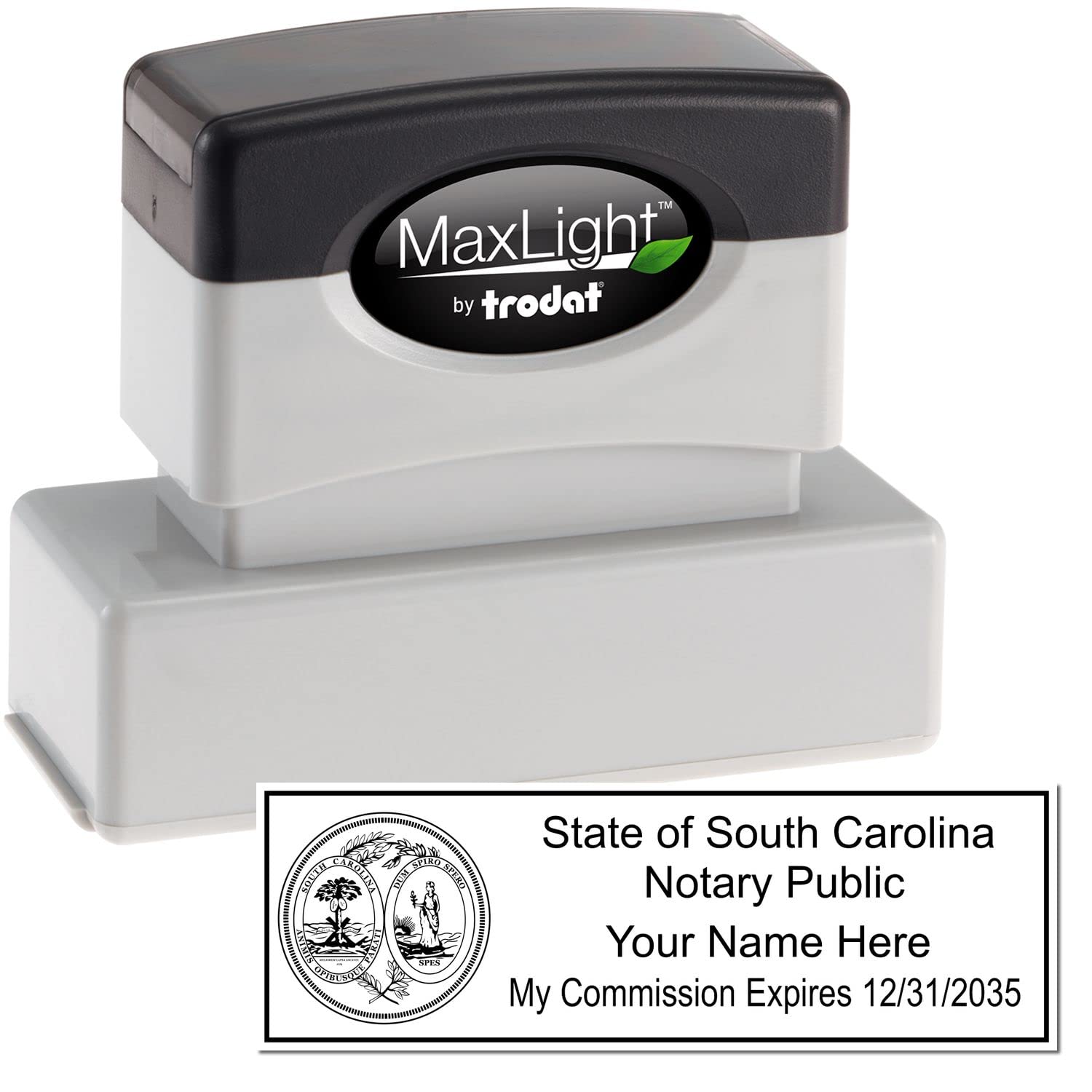 Premium MaxLight SC Notary Stamp for South Carolina Notary Public, State Seal Notarial Stamp, Impression Size 7/8" x 2-1/4", 5 Ink Colors, Notary Stamp South Carolina - Image 2