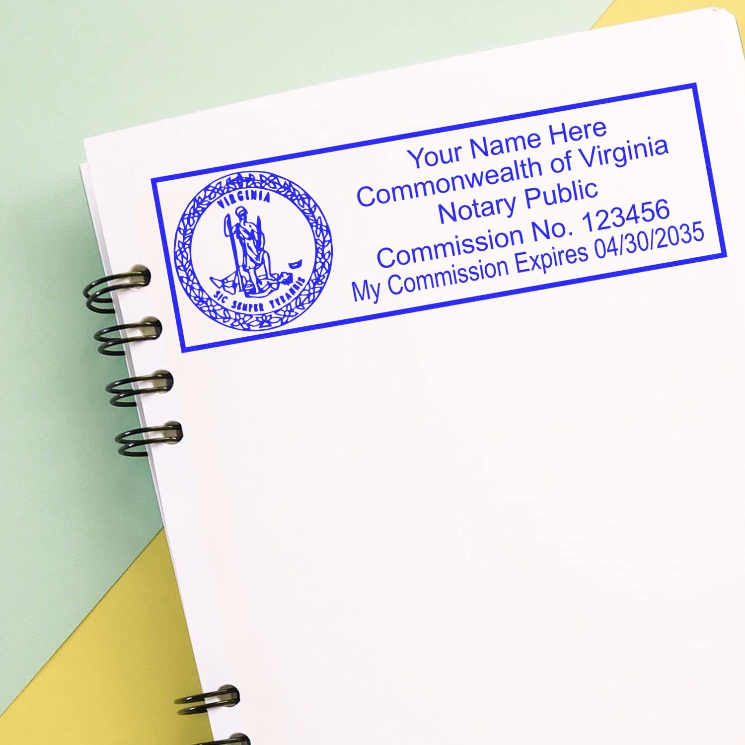 Premium MaxLight VA Notary Stamp for Virginia Notary Public, State Seal Notarial Stamp, Impression Size 7/8" x 2-1/4", 5 Ink Colors, Notary Stamp Virginia - Image 4