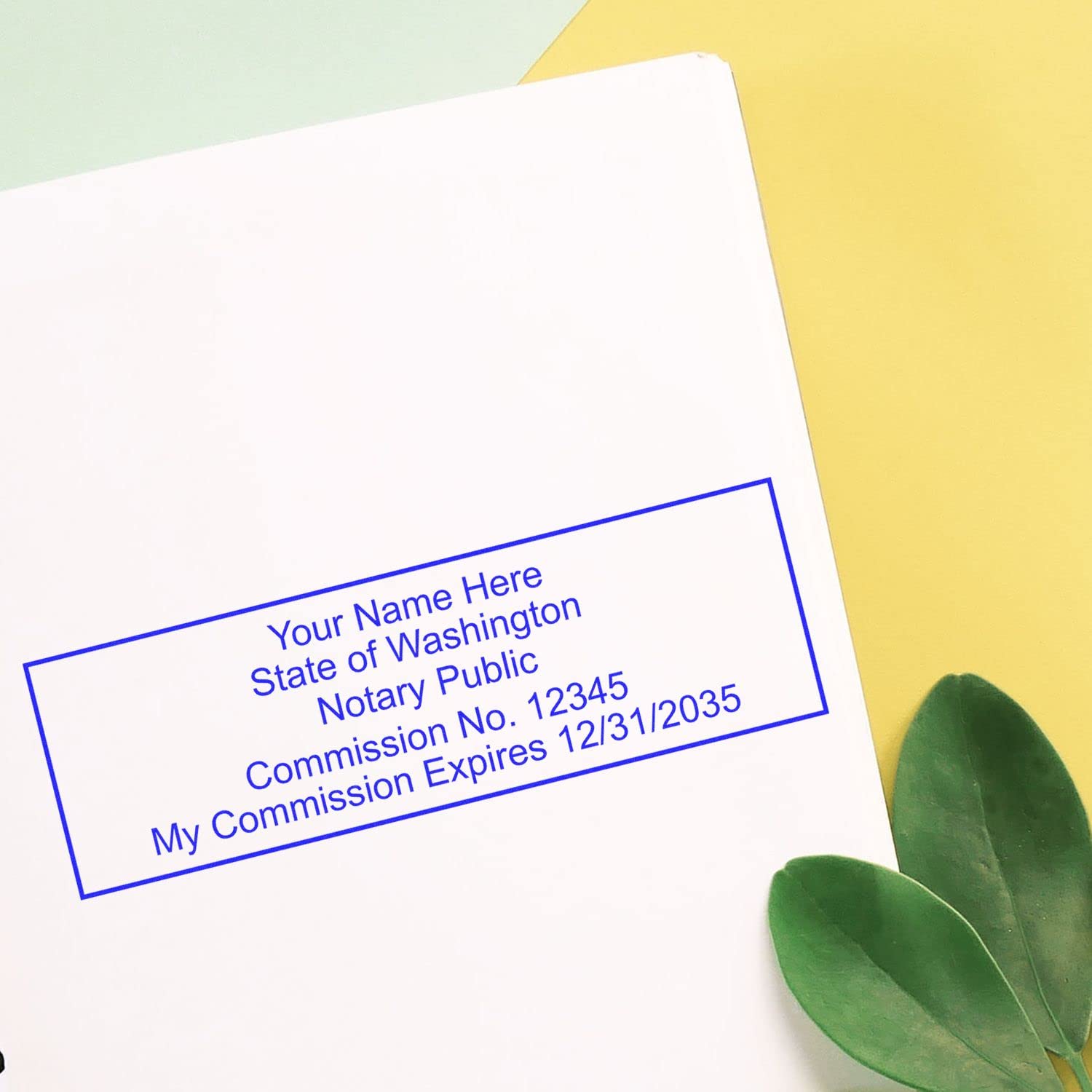 Premium MaxLight WA Notary Stamp for Washington Notary Public, Rectangular Notary Stamp, Impression Size 7/8" x 2-1/4", 5 Ink Colors, Notary Stamp Washington - Image 4