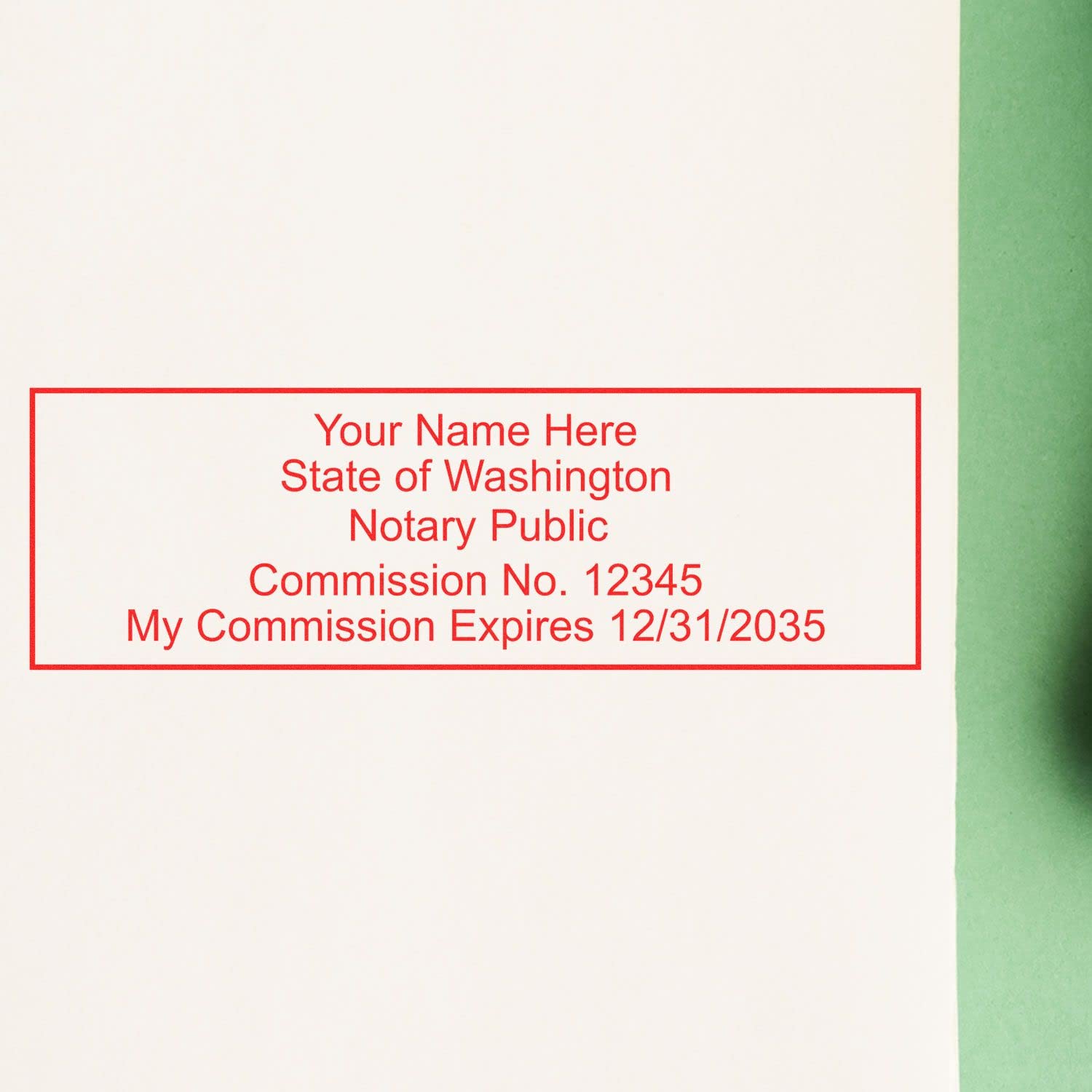 Premium MaxLight WA Notary Stamp for Washington Notary Public, Rectangular Notary Stamp, Impression Size 7/8" x 2-1/4", 5 Ink Colors, Notary Stamp Washington - Image 6