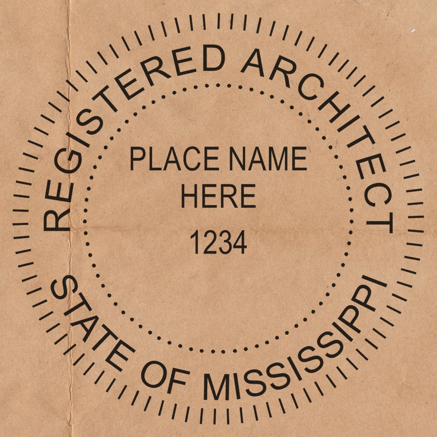 Premium Mississippi Architect Stamp - MS Architect Seal Stamp, 1-5/8 Size - Wood Handle Architectural Inked Stamp - Ideal for Professional Architects in Mississippi - Easy-to-Use Design