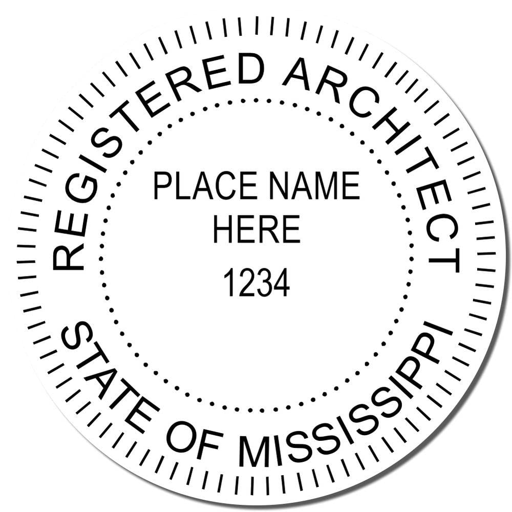 Premium Mississippi Architect Stamp - MS Architect Seal Stamp, 1-5/8 Size - Wood Handle Architectural Inked Stamp - Ideal for Professional Architects in Mississippi - Easy-to-Use Design - Image 4