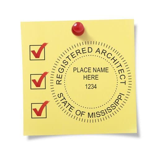 Premium Mississippi Architect Stamp - MS Architect Seal Stamp, 1-5/8 Size - Wood Handle Architectural Inked Stamp - Ideal for Professional Architects in Mississippi - Easy-to-Use Design - Image 7