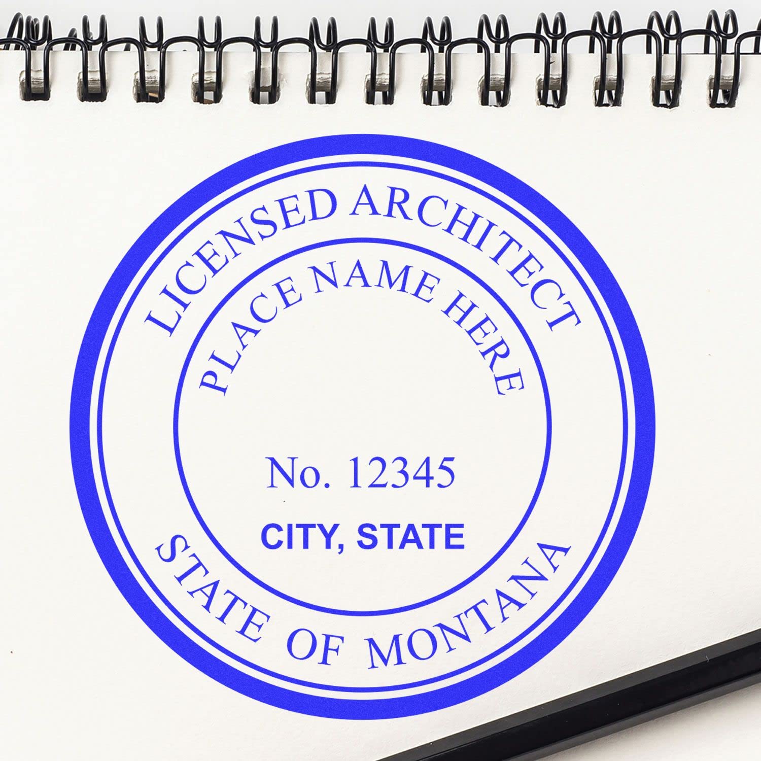 Premium Montana Architect Stamp, MT Architect Seal Stamp, 1-5/8 Size - Ideal for Professional Architects in Montana - Wood Handle Architectural Seal Stamp - Essential Tool for Montana Architects