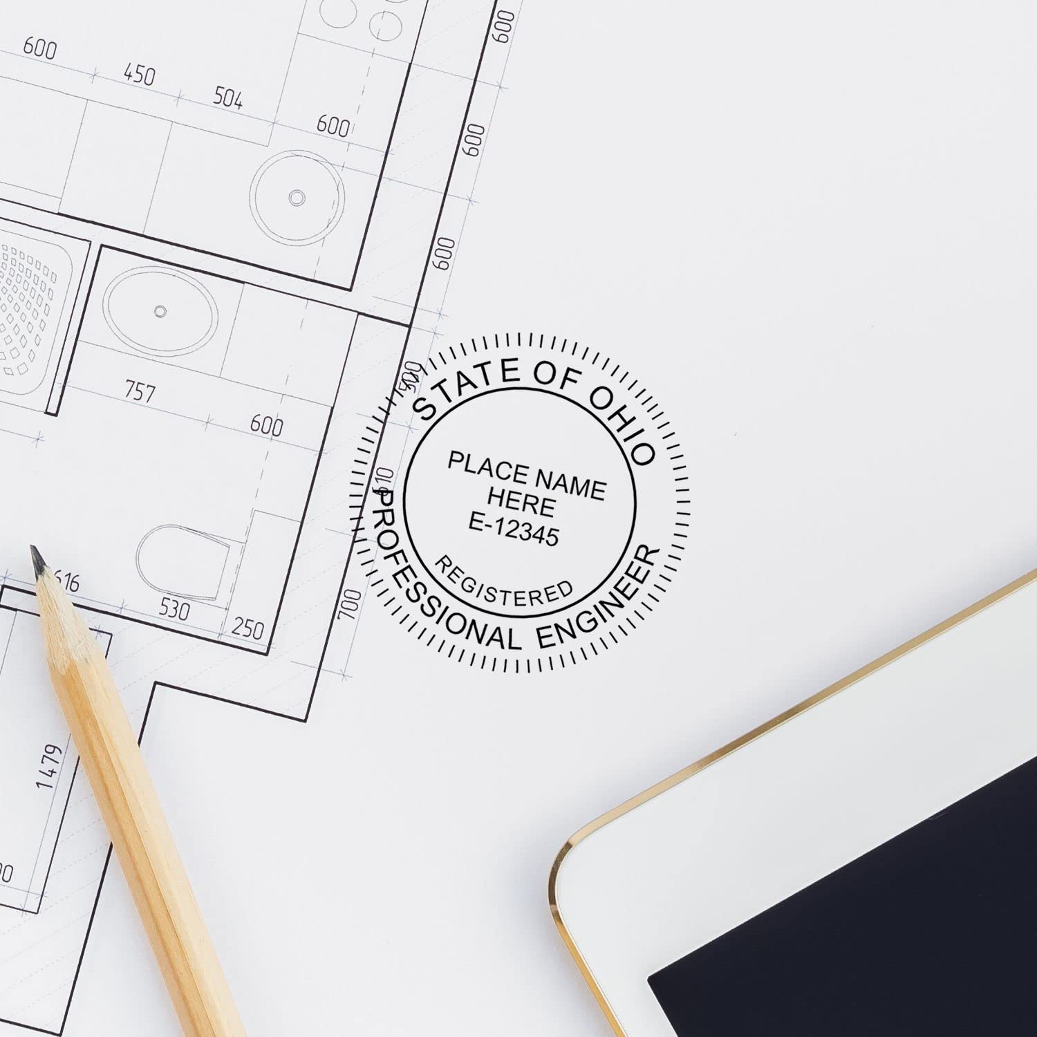 Premium Ohio Engineer Stamp, Self-Inking PE Stamp for Ohio Professional Engineers, 1-3/4 Size, Ideal for Official Documentation, Easy-to-Use Ohio PE Seal Stamp, Ohio OH Engineer Seal - Image 6