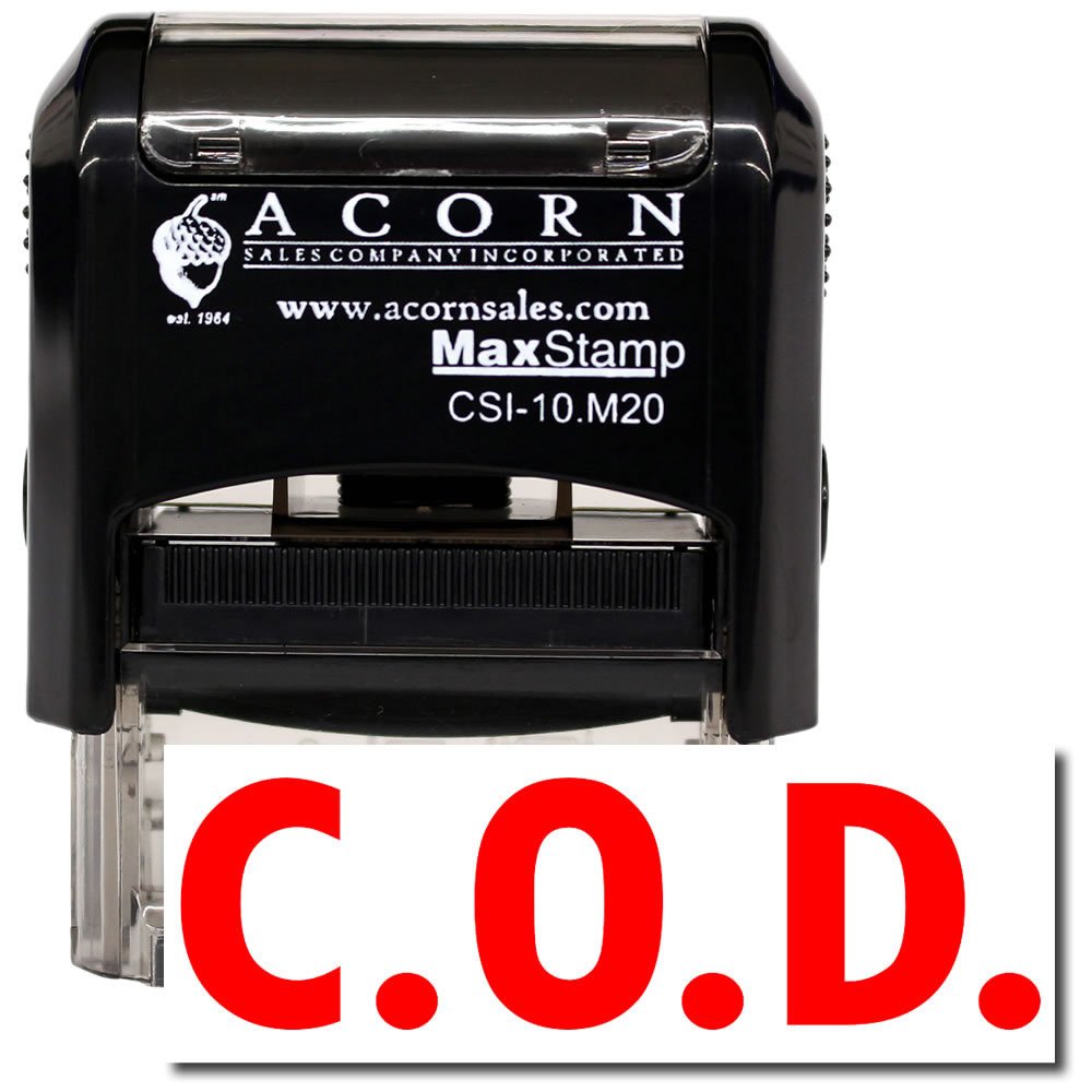 Premium Quality Accounting Stamp, Red Ink Self-Inking COD Stamp - Ideal for Administrative Professionals, Durable and Efficient, 1/2 x 1-1/2, Ideal for Office Use, High Visibility Red Ink