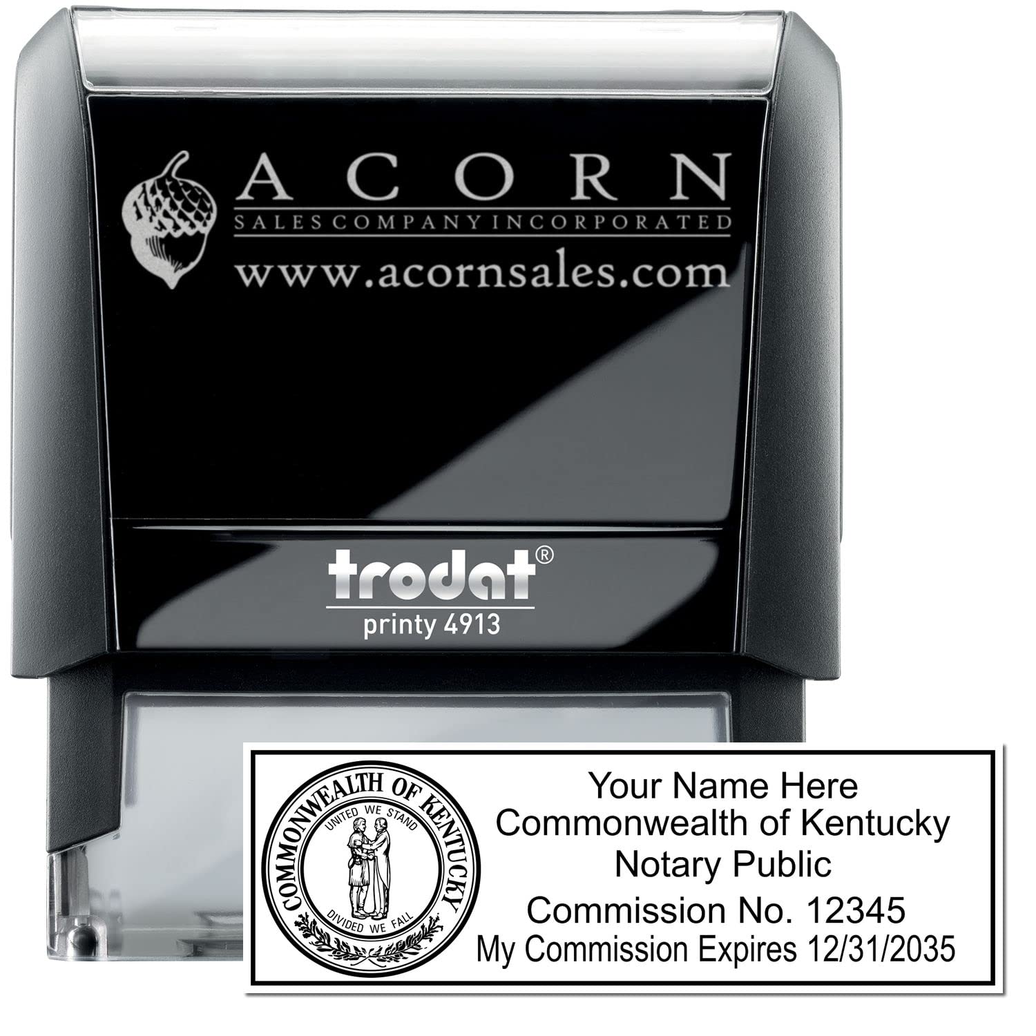 Premium Rectangular Self-Inking Notarial Stamp for Kentucky - KY Notary Public Stamp, 7/8 x 2-1/4, State Board Compliant - Ideal for Kentucky Notary Professionals - Notary Stamp - Notarial Seal - Image 2
