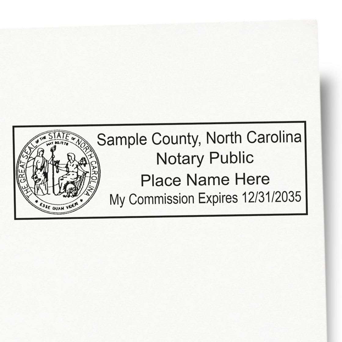 Premium Rectangular Self-Inking Notarial Stamp for North Carolina, 7/8 x 2-1/4, Ideal for NC Notary Public, State Board Compliant, Essential for North Carolina Notary Duties, NC Notary Public Stamp