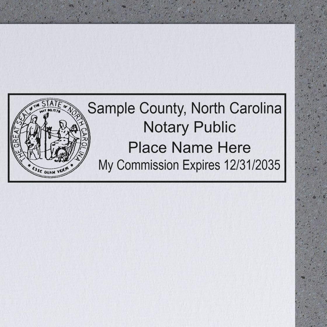 Premium Rectangular Self-Inking Notarial Stamp for North Carolina, 7/8 x 2-1/4, Ideal for NC Notary Public, State Board Compliant, Essential for North Carolina Notary Duties, NC Notary Public Stamp - Image 3