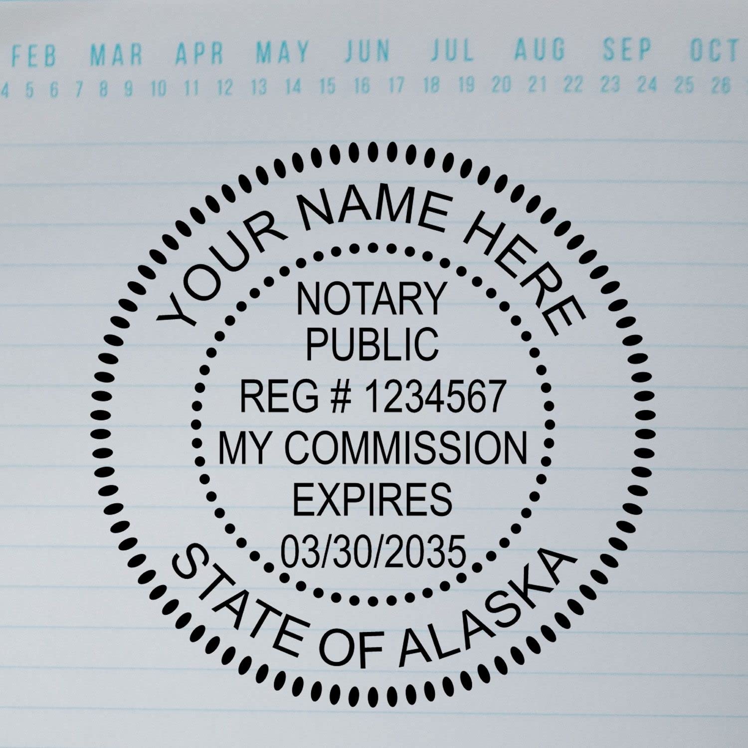 Premium Self-Inking Notary Stamp for Alaska Notary Public - 1-5/8 Round, Durable & Long-Lasting, Ideal for Official Documents - Quality Notary Stamp Alaska, Ideal for Professional Use