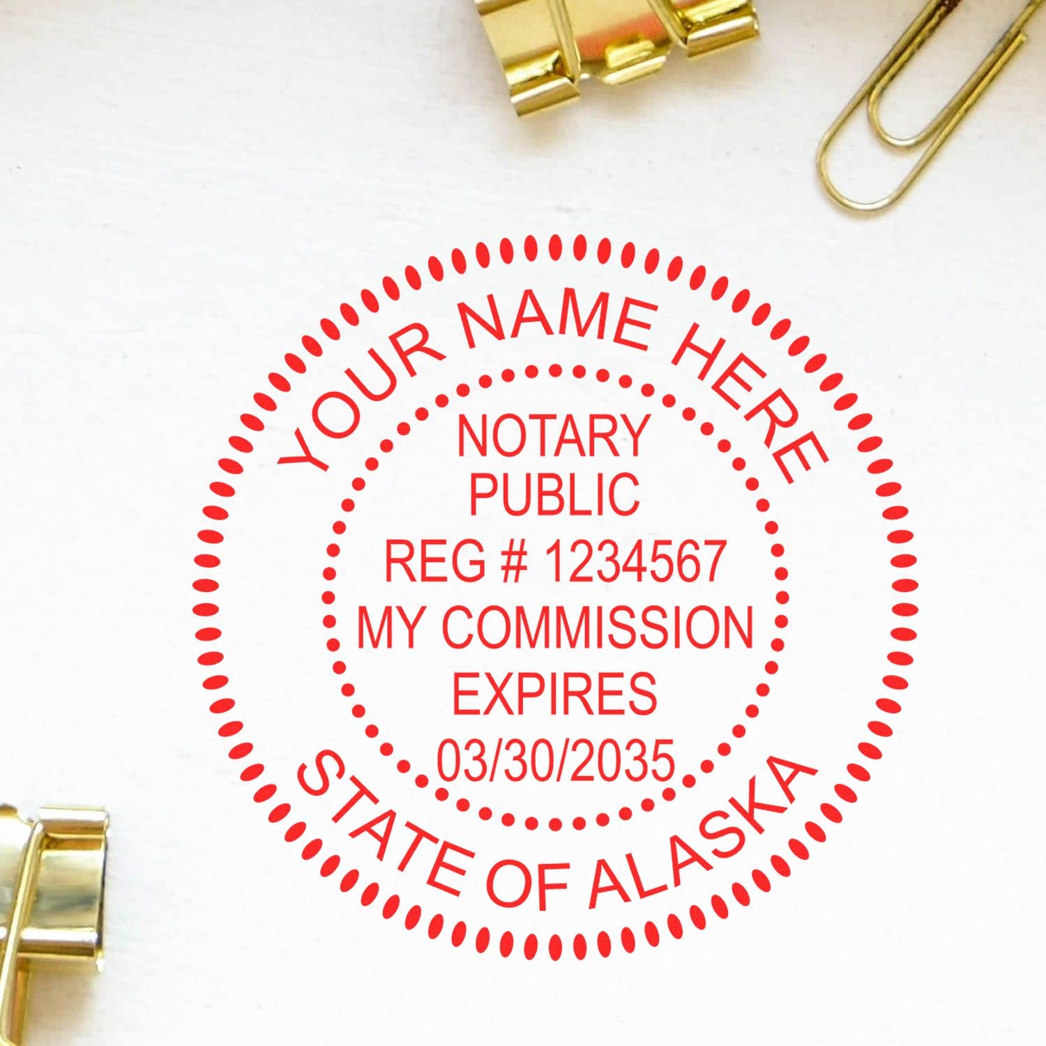 Premium Self-Inking Notary Stamp for Alaska Notary Public - 1-5/8 Round, Durable & Long-Lasting, Ideal for Official Documents - Quality Notary Stamp Alaska, Ideal for Professional Use - Image 6