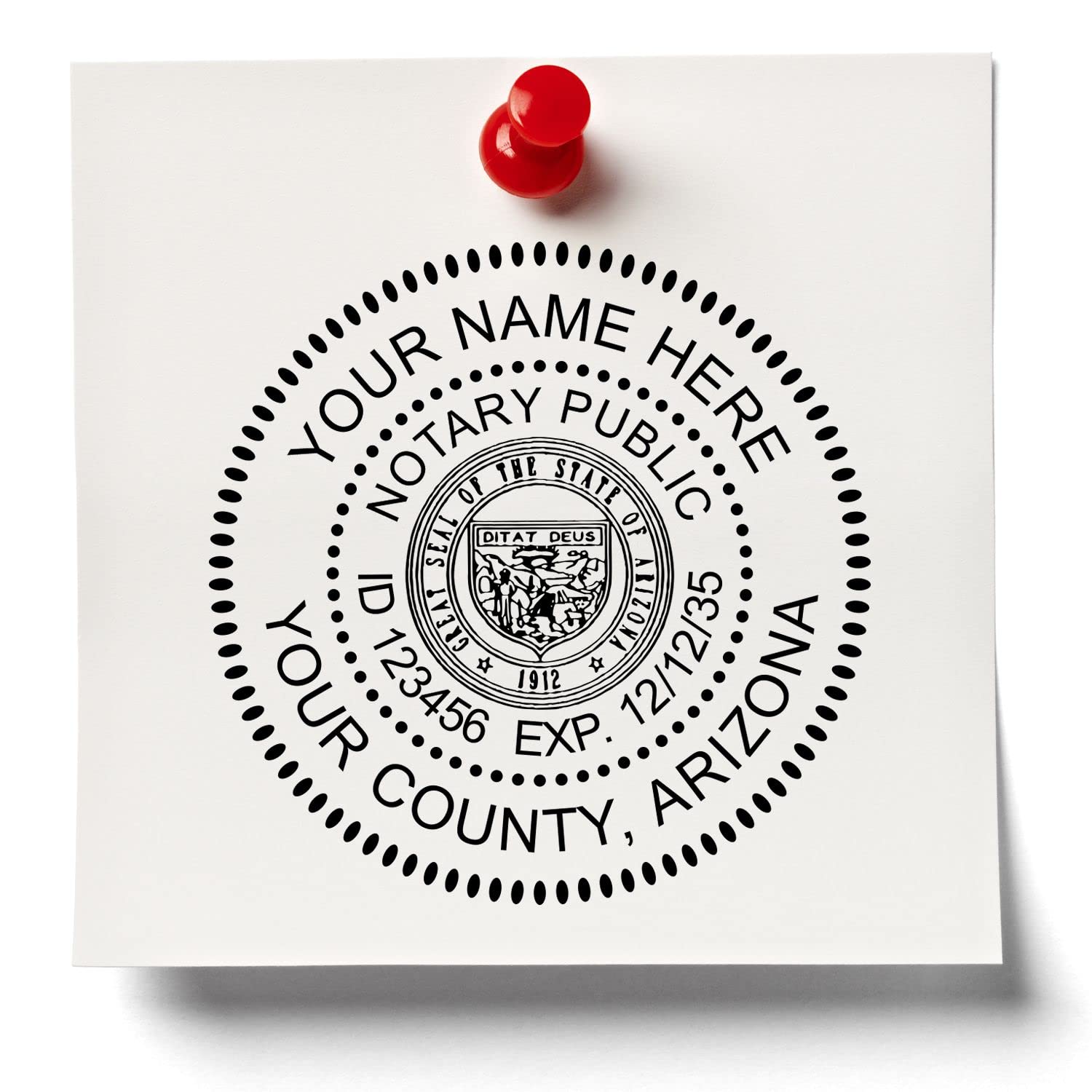 Premium Self-Inking Notary Stamp for Arizona Notary Public - Durable, Quick-Stamping, 1-5/8 Round Notary Stamp Arizona - Ideal for Official Documents, Certificates, and Legal Papers - High-Volume Use