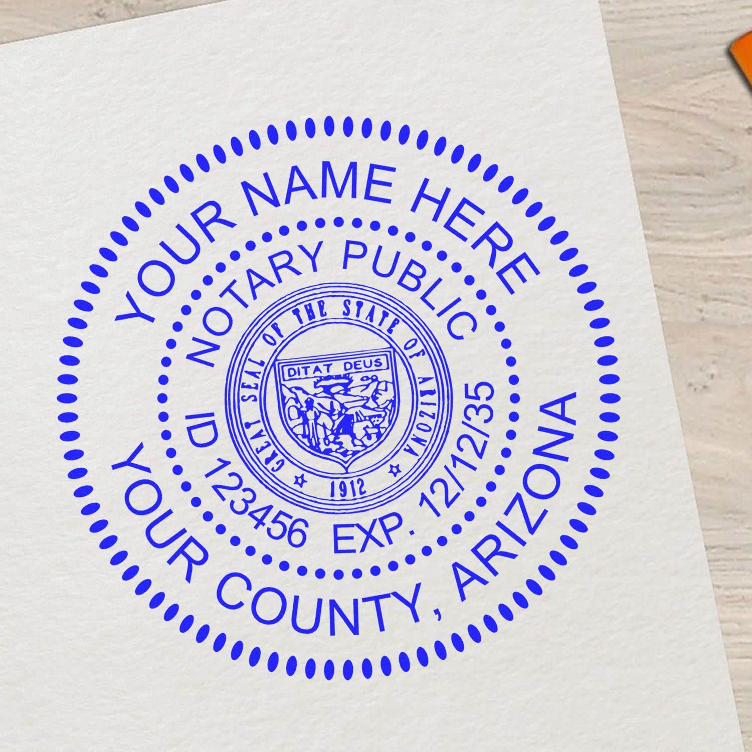 Premium Self-Inking Notary Stamp for Arizona Notary Public - Durable, Quick-Stamping, 1-5/8 Round Notary Stamp Arizona - Ideal for Official Documents, Certificates, and Legal Papers - High-Volume Use - Image 4