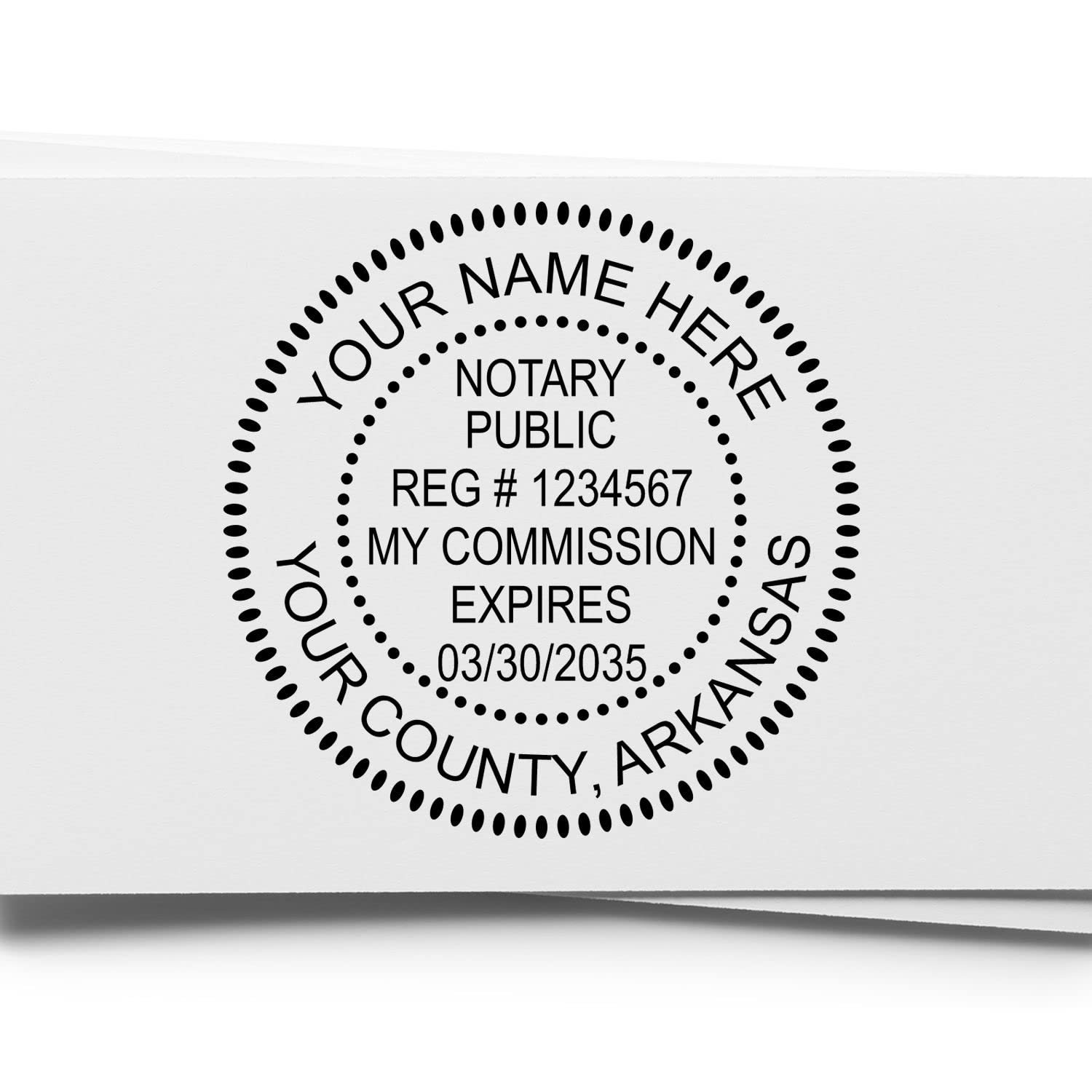 Premium Self-Inking Notary Stamp for Arkansas Notary Public - Durable, Quick-Stamping, 1-5/8 Round Stamp - Ideal for Official Arkansas Notary Public Use - Quality Notary Stamp Arkansas