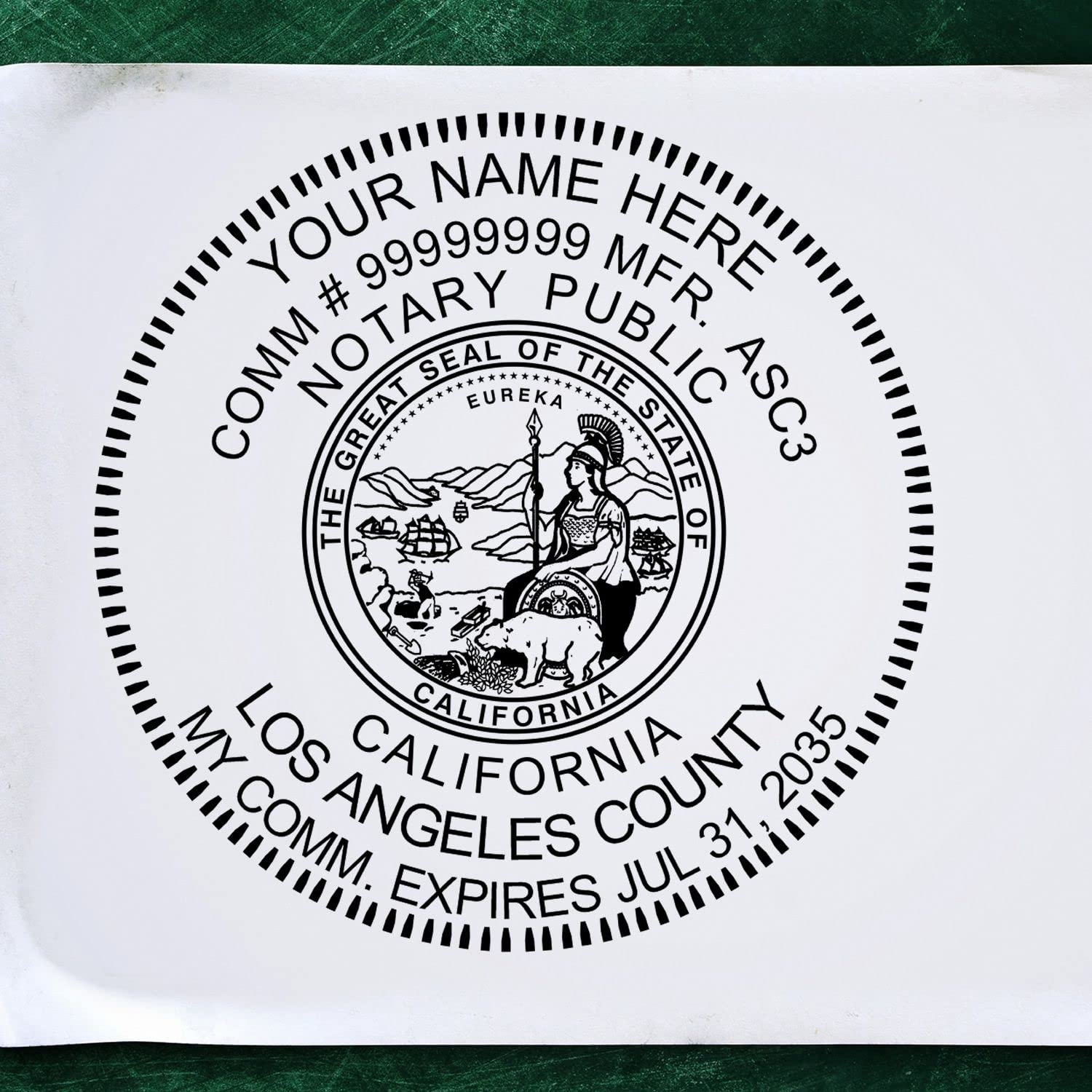 Premium Self-Inking Notary Stamp for California Notary Public - 1-5/8 Round, Durable & Long-Lasting, Ideal for Official Documents - Quality Notary Stamp California, Ideal for Professional Use