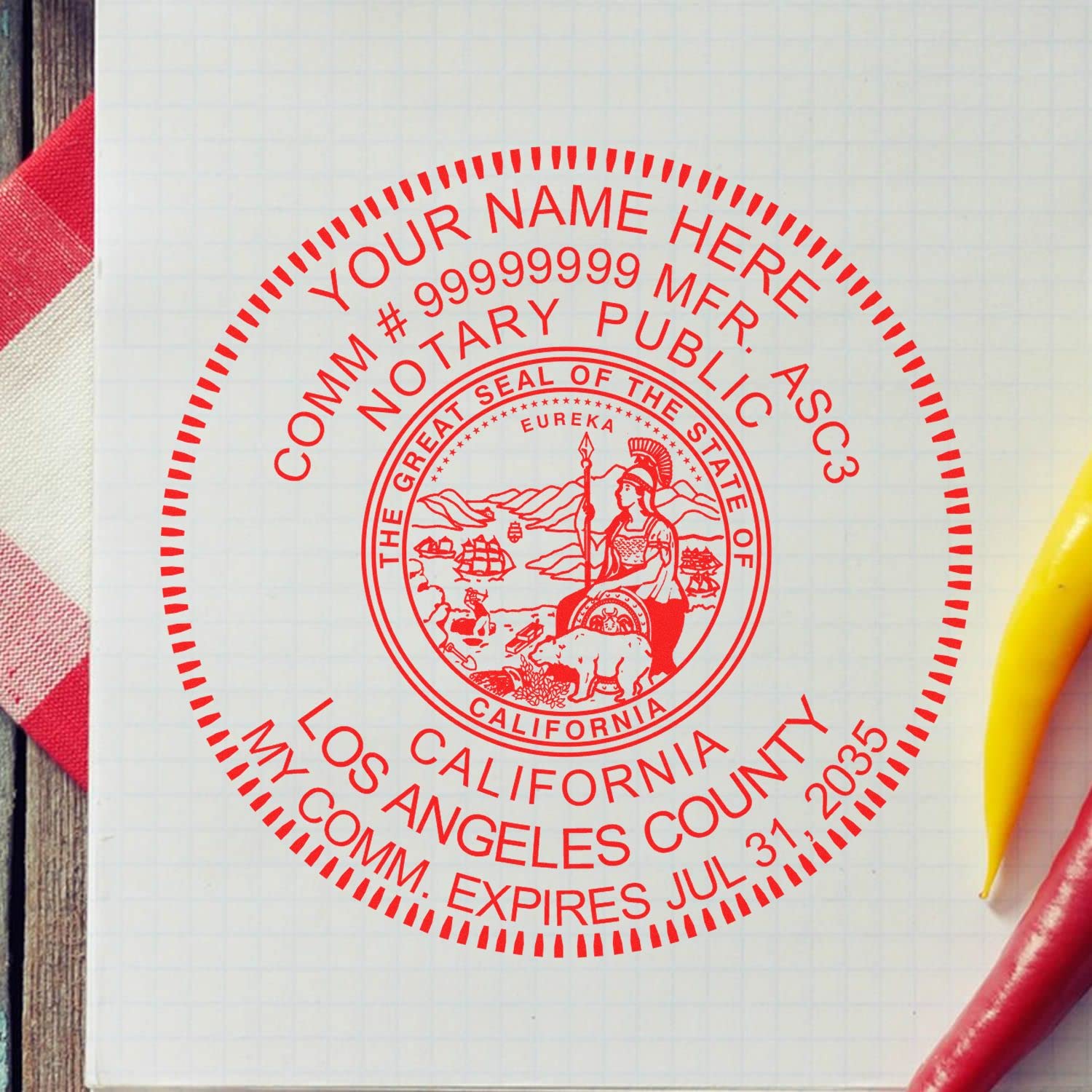 Premium Self-Inking Notary Stamp for California Notary Public - 1-5/8 Round, Durable & Long-Lasting, Ideal for Official Documents - Quality Notary Stamp California, Ideal for Professional Use - Image 6