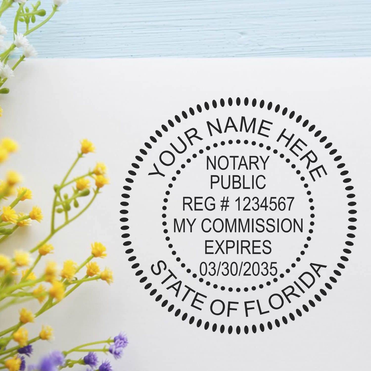 Premium Self-Inking Notary Stamp for Florida Notary Public - Durable, Quick-Stamping, 1-5/8 Round Stamp - Ideal for Official Florida Notary Public Use - Quality Notary Stamp Florida - Image 6