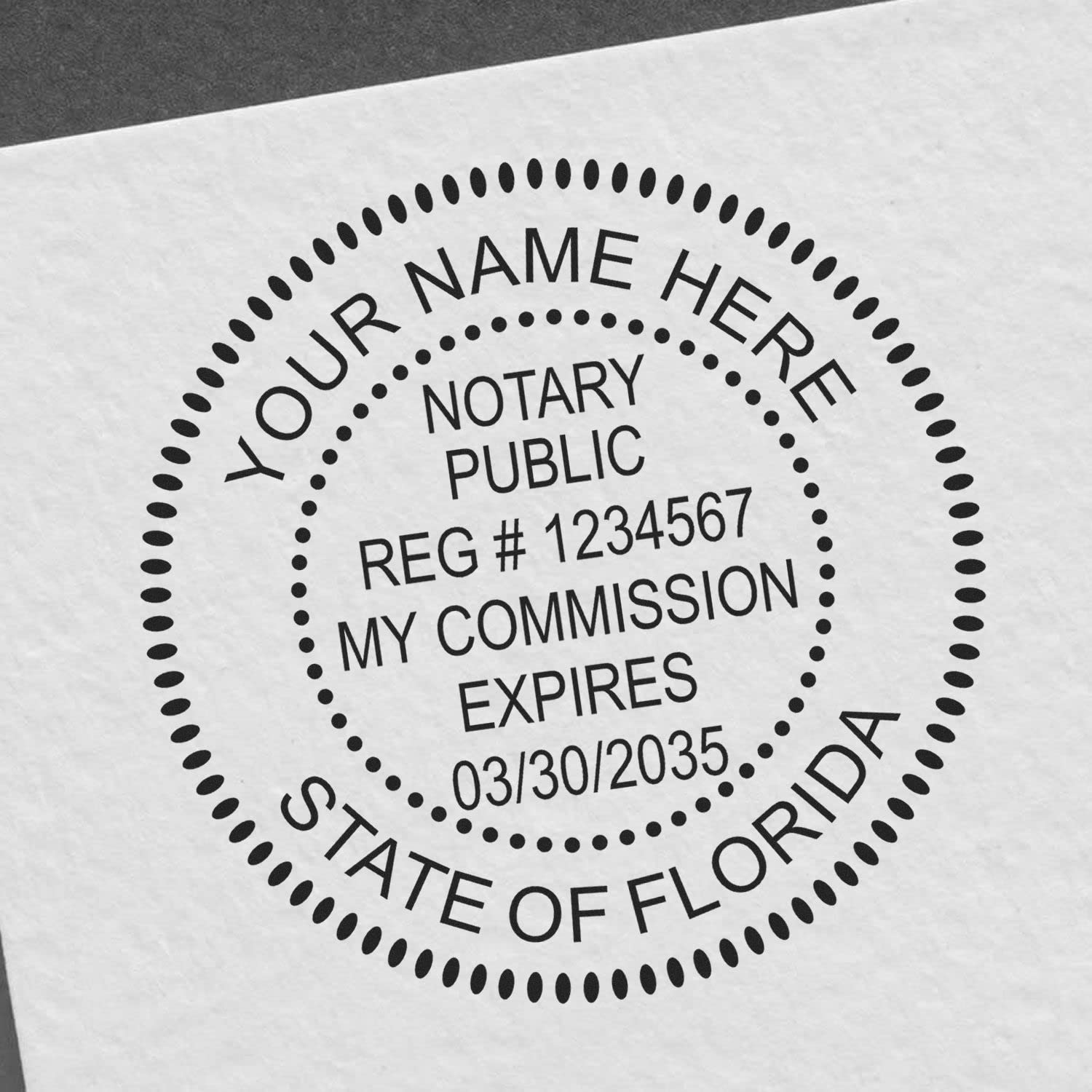 Premium Self-Inking Notary Stamp for Florida Notary Public - Durable, Quick-Stamping, 1-5/8 Round Stamp - Ideal for Official Florida Notary Public Use - Quality Notary Stamp Florida - Image 9