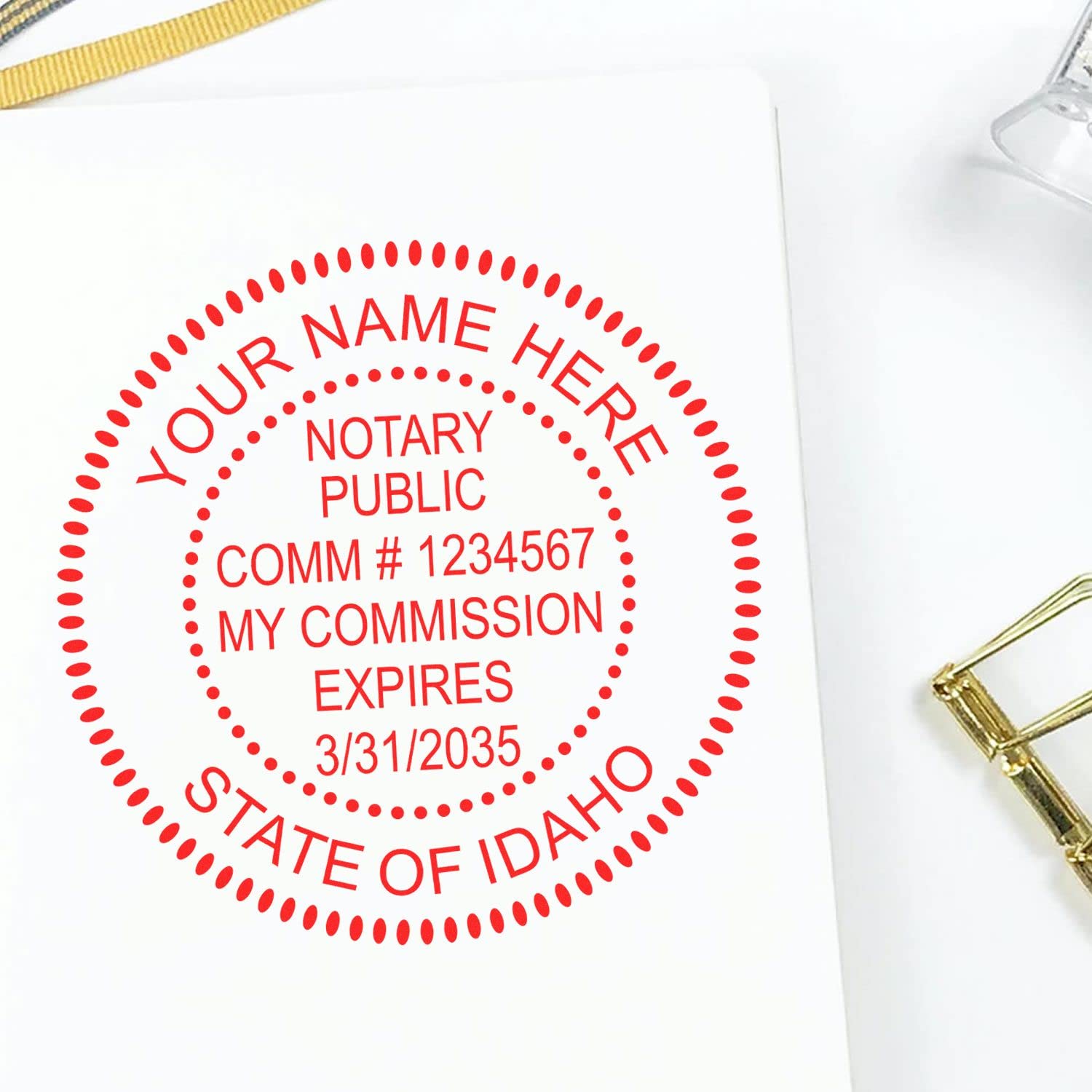 Premium Self-Inking Notary Stamp for Idaho Notary Public - Durable, Quick-Stamping, 1-5/8 Round Stamp - Ideal for Official Idaho Notary Public Use - Quality, Long-Lasting Notary Stamp Idaho - Image 6