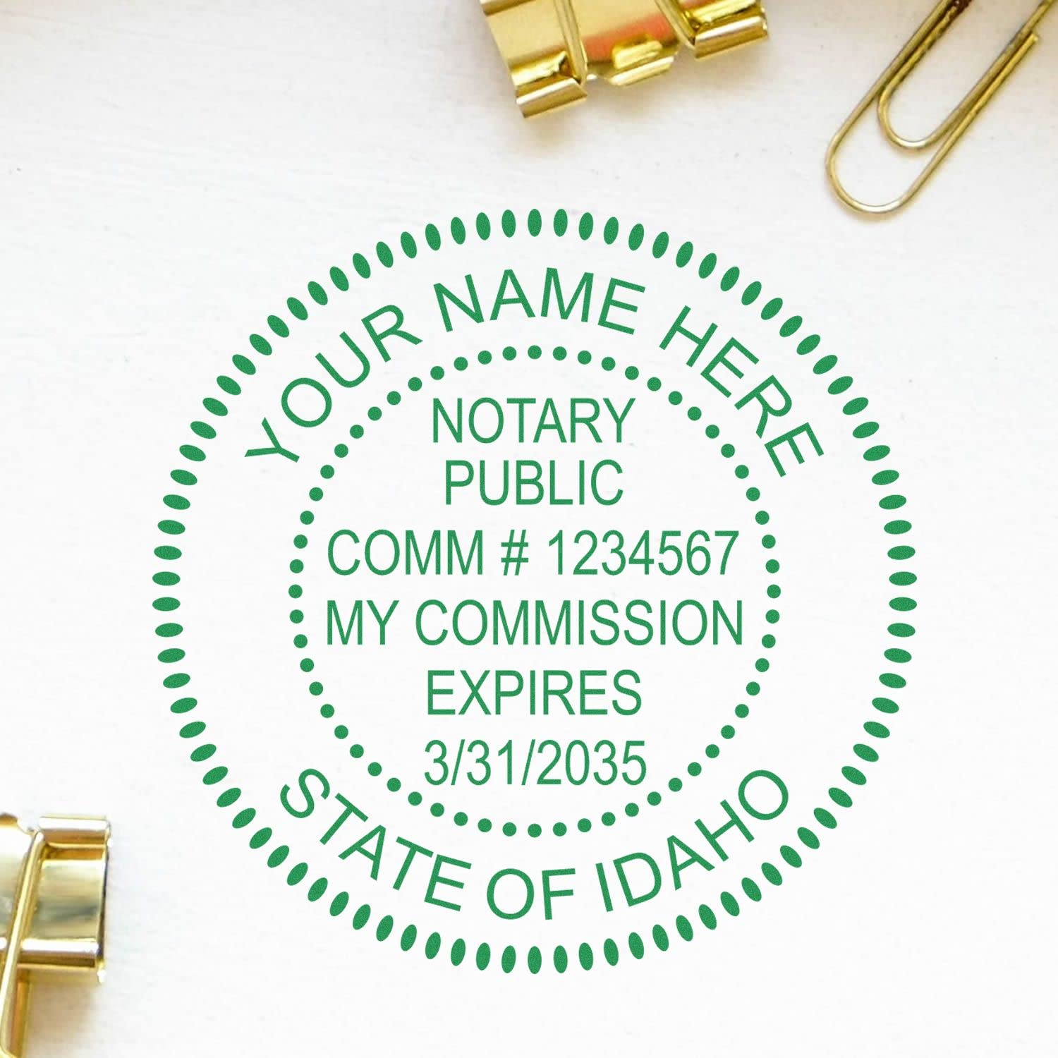 Premium Self-Inking Notary Stamp for Idaho Notary Public - Durable, Quick-Stamping, 1-5/8 Round Stamp - Ideal for Official Idaho Notary Public Use - Quality, Long-Lasting Notary Stamp Idaho - Image 9