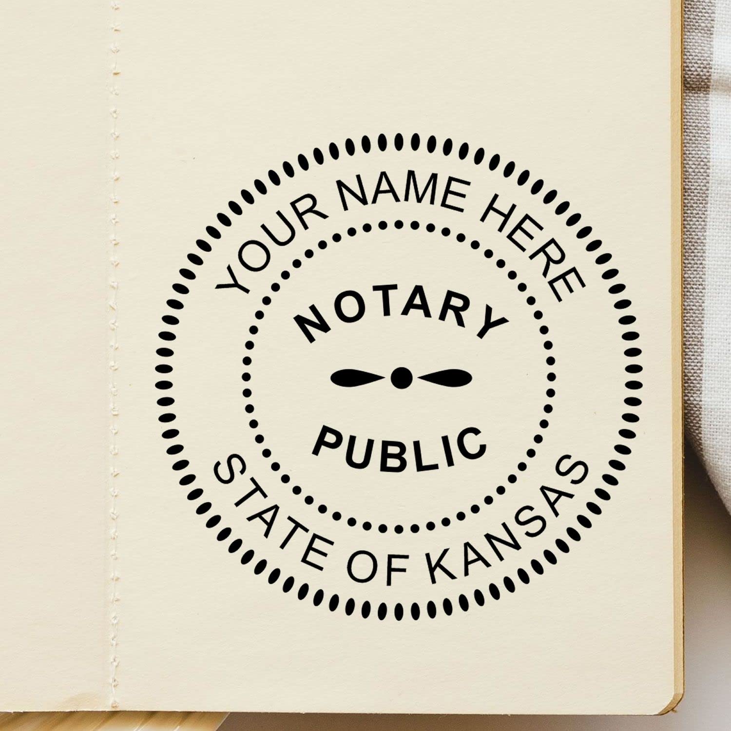 Premium Self-Inking Notary Stamp for Kansas Notary Public - Durable, Quick-Stamping, 1-5/8 Round Stamp - Ideal for Official Kansas Notary Public Use - Quality Notary Stamp Kansas
