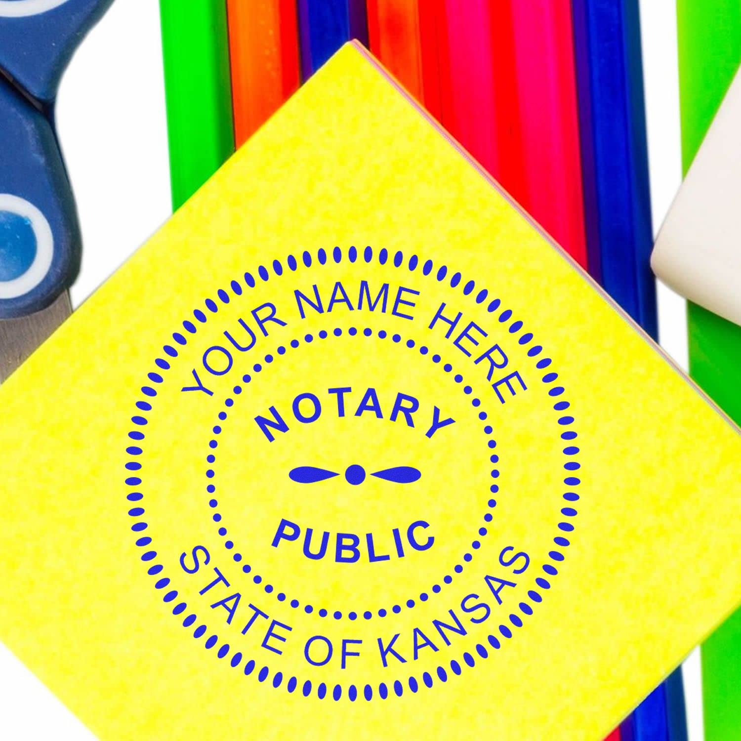 Premium Self-Inking Notary Stamp for Kansas Notary Public - Durable, Quick-Stamping, 1-5/8 Round Stamp - Ideal for Official Kansas Notary Public Use - Quality Notary Stamp Kansas - Image 4
