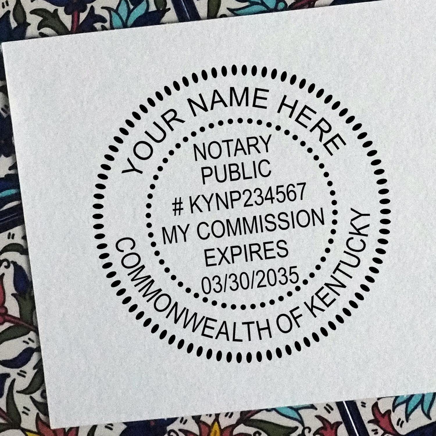 Premium Self-Inking Notary Stamp for Kentucky Notary Public - Durable, Quick-Stamping, 1-5/8 Round Stamp - Ideal for Official Kentucky Notary Public Use - Quality Notary Stamp Kentucky