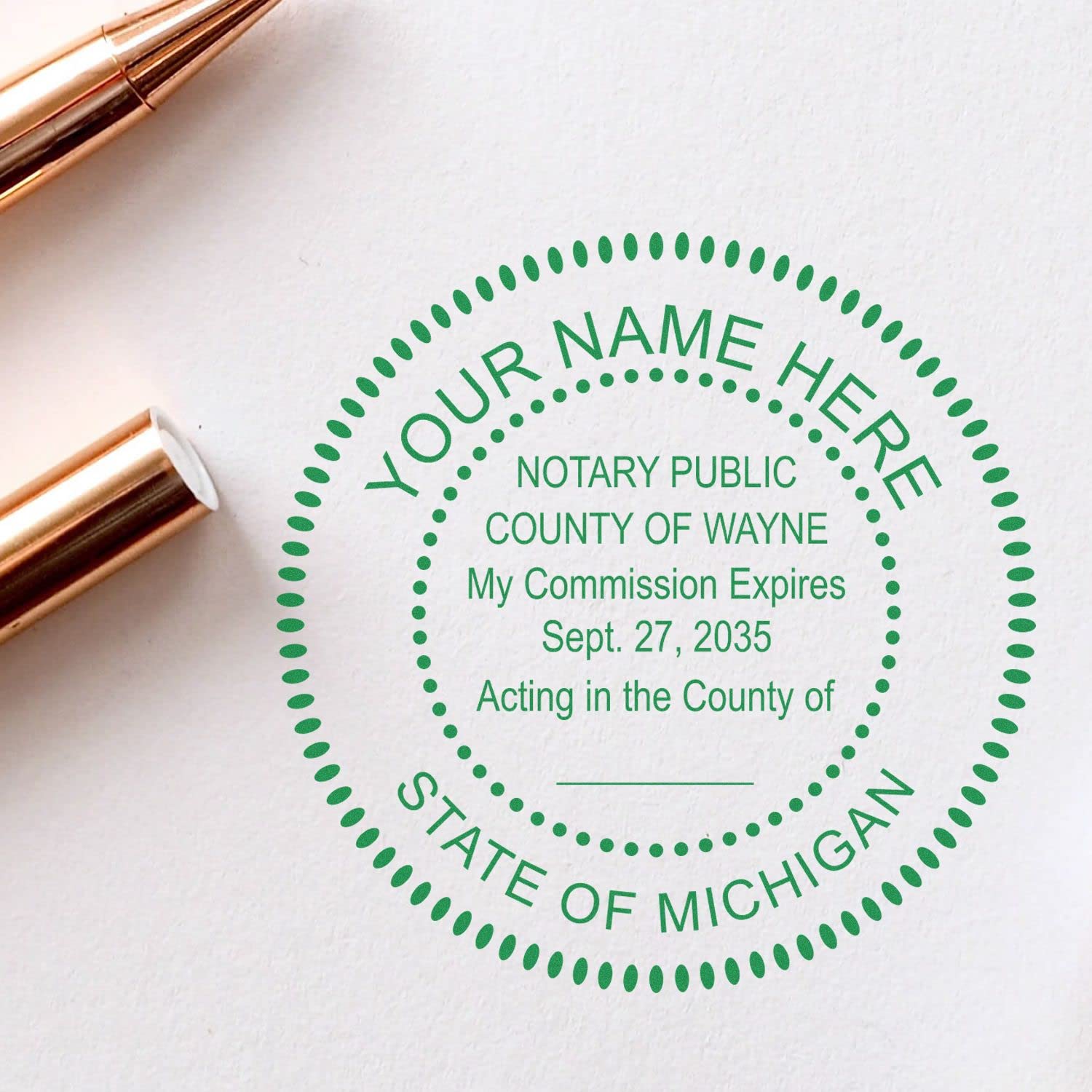 Premium Self-Inking Notary Stamp for Michigan Notary Public - Durable, Quick-Stamping, 1-5/8 Round Stamp - Ideal for Official Michigan Notary Public Use - Quality Notary Stamp Michigan - Image 9