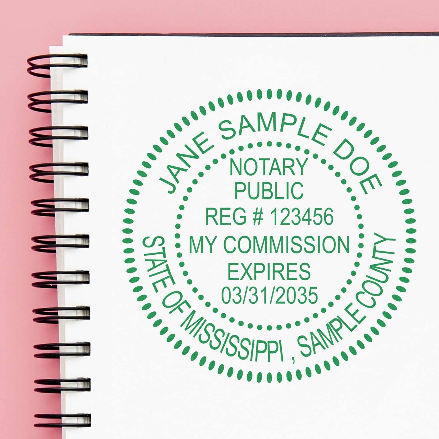 Premium Self-Inking Notary Stamp for Mississippi Notary Public - Durable, Quick-Stamping, 1-5/8 Round Stamp - Ideal for Official Documents, Certificates, and Legal Papers - Notary Stamp Mississippi - Image 9