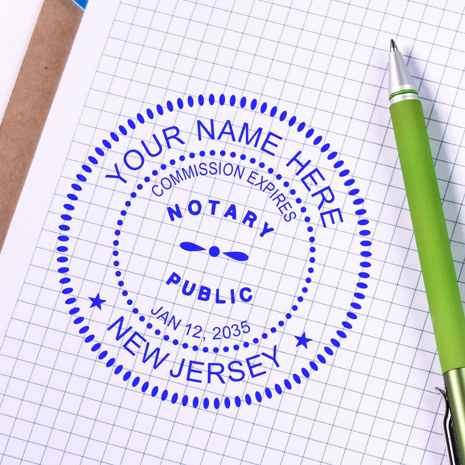 Premium Self-Inking Notary Stamp for New Jersey Notary Public - Durable, Quick-Stamping, 1-5/8 Round Stamp - Ideal for Official New Jersey Notary Public Use - Quality Notary Stamp New Jersey - Image 4