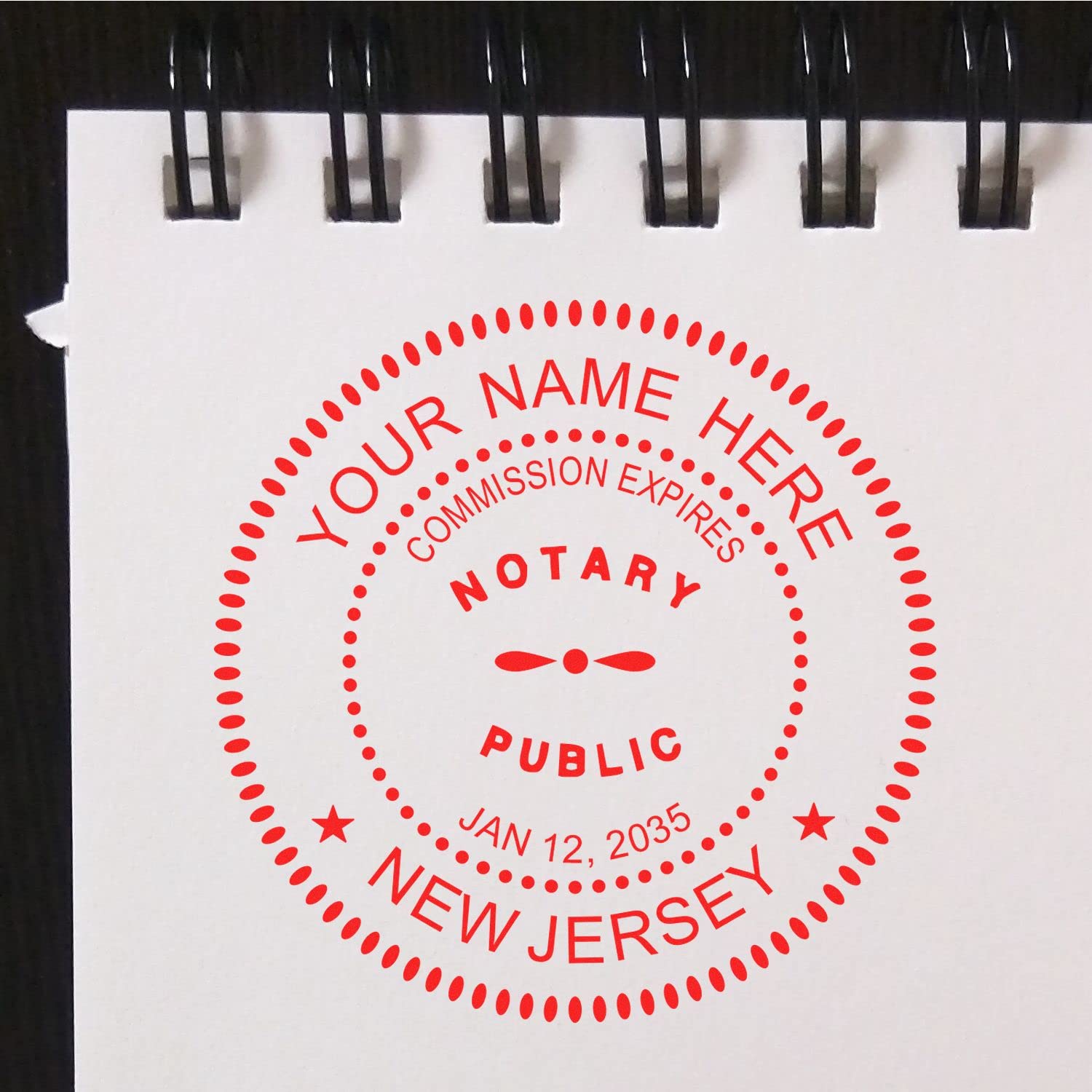 Premium Self-Inking Notary Stamp for New Jersey Notary Public - Durable, Quick-Stamping, 1-5/8 Round Stamp - Ideal for Official New Jersey Notary Public Use - Quality Notary Stamp New Jersey - Image 6