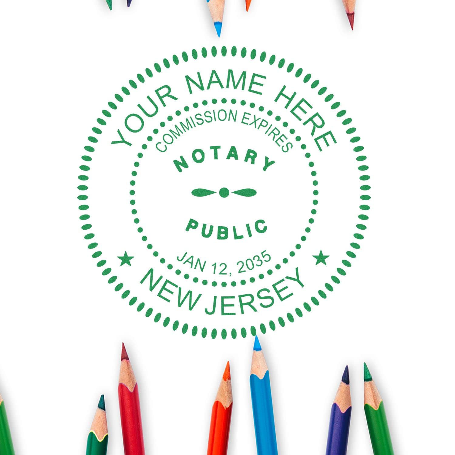 Premium Self-Inking Notary Stamp for New Jersey Notary Public - Durable, Quick-Stamping, 1-5/8 Round Stamp - Ideal for Official New Jersey Notary Public Use - Quality Notary Stamp New Jersey - Image 9
