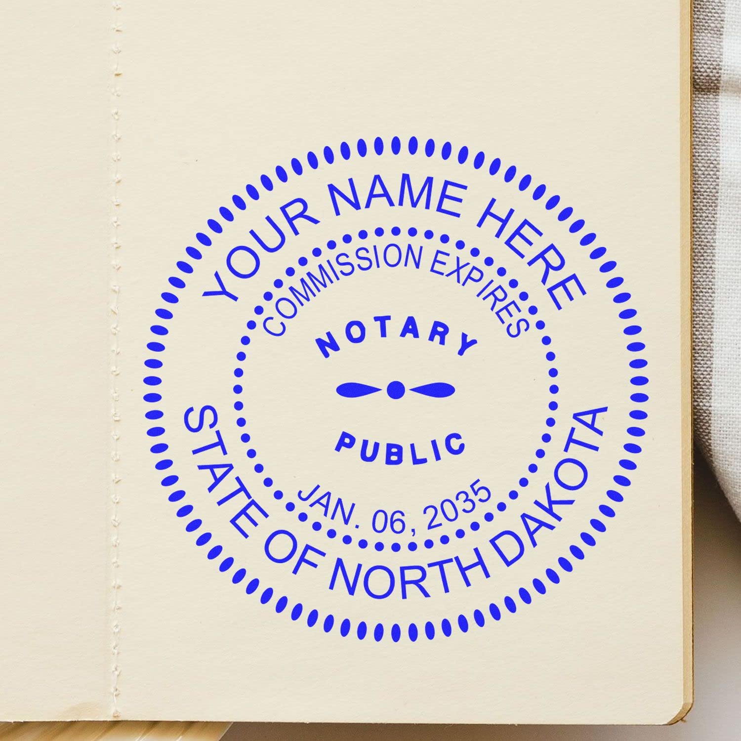Premium Self-Inking Notary Stamp for North Dakota Notary Public - Durable, Quick-Stamping, 1-5/8 Round Stamp - Ideal for Official North Dakota Notary Public Use - Quality Notary Stamp North Dakota - Image 4