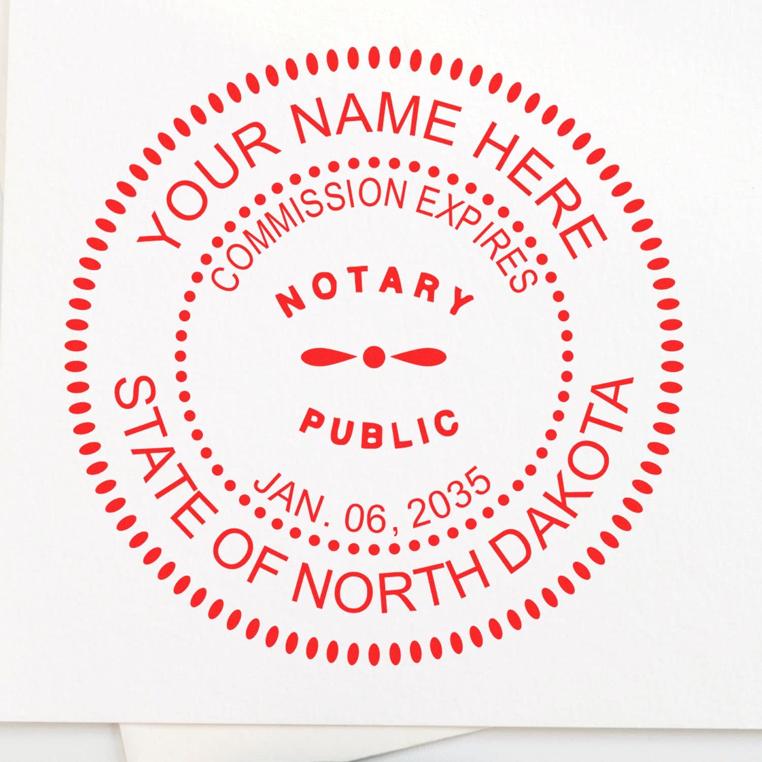 Premium Self-Inking Notary Stamp for North Dakota Notary Public - Durable, Quick-Stamping, 1-5/8 Round Stamp - Ideal for Official North Dakota Notary Public Use - Quality Notary Stamp North Dakota - Image 6