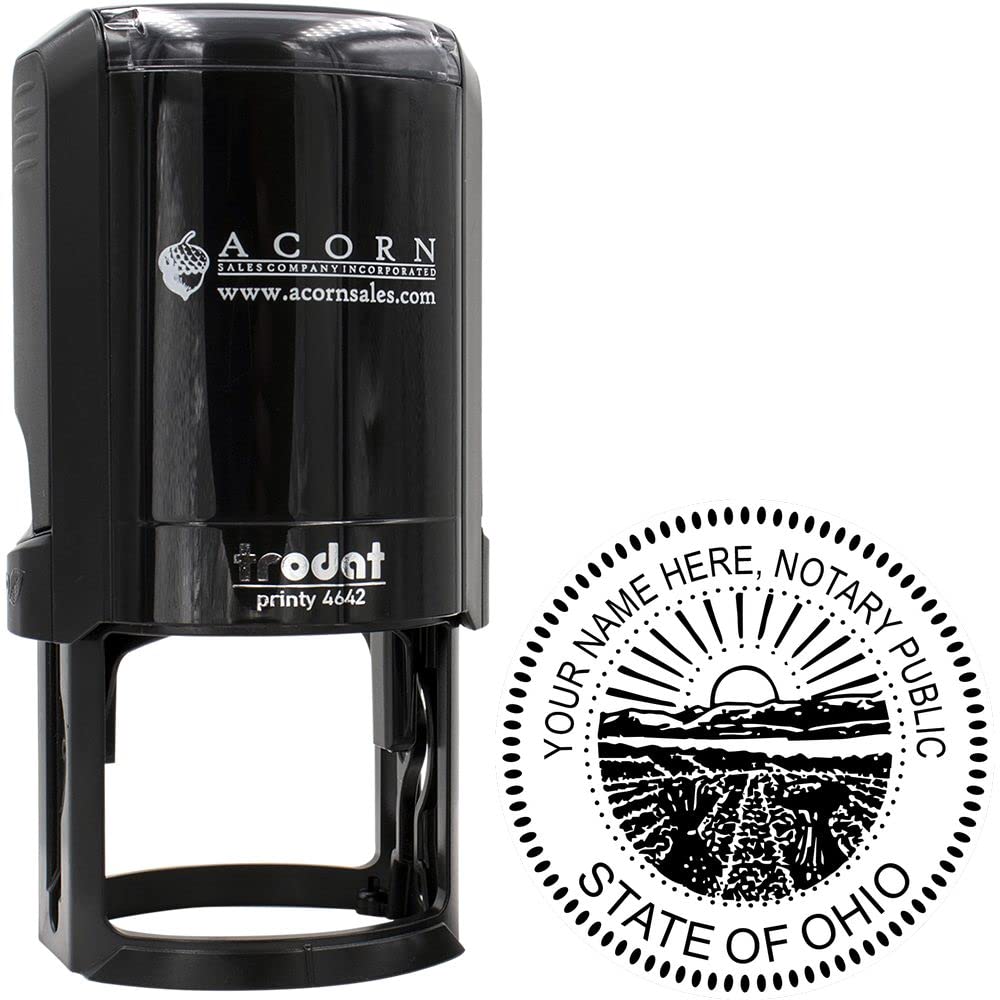 Premium Self-Inking Notary Stamp for Ohio Notary Public - Durable, Quick-Stamping, 1-5/8 Round Stamp - Ideal for Official Documents, Certificates, and Legal Papers - Quality Notary Stamp Ohio - Image 2