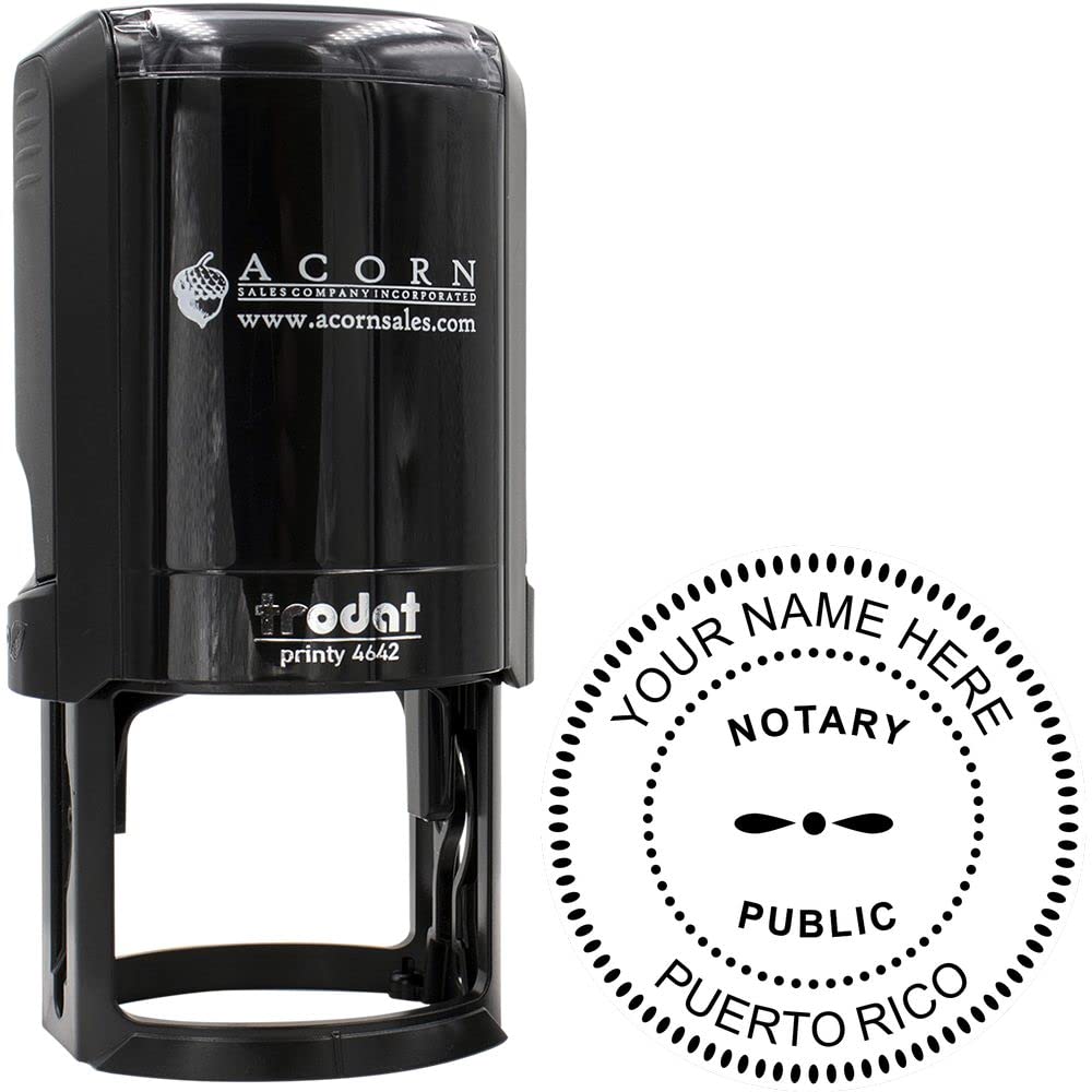 Premium Self-Inking Notary Stamp for Puerto Rico Notary Public - 1-5/8 Round, Durable & Long-Lasting, Ideal for Official Documents - Quality Notary Stamp Puerto Rico, Ideal for Professionals - Image 2
