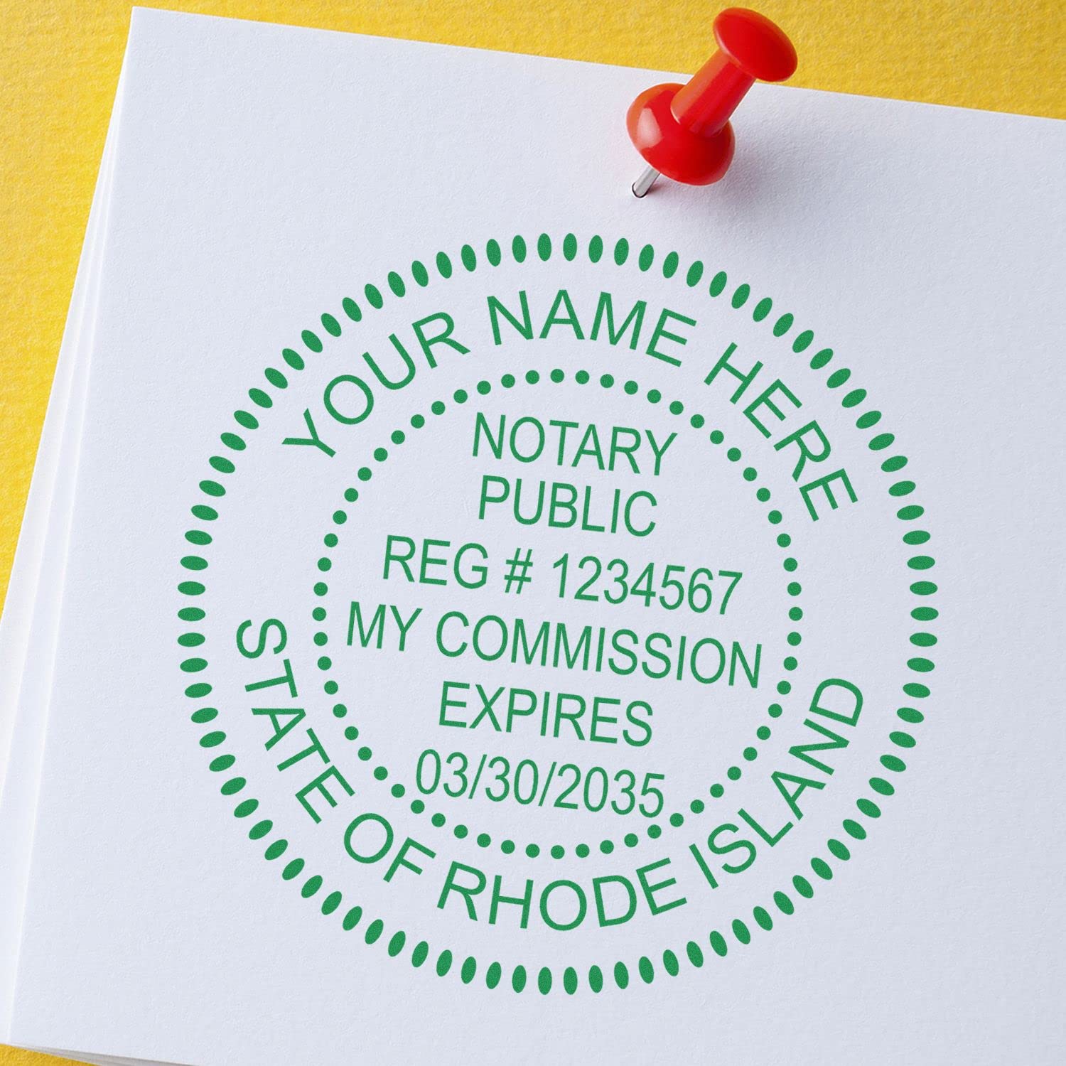 Premium Self-Inking Notary Stamp for Rhode Island Notary Public - Durable, Quick-Stamping, 1-5/8 Round Stamp - Ideal for Official Rhode Island Notary Public Use - Quality Notary Stamp Rhode Island - Image 9