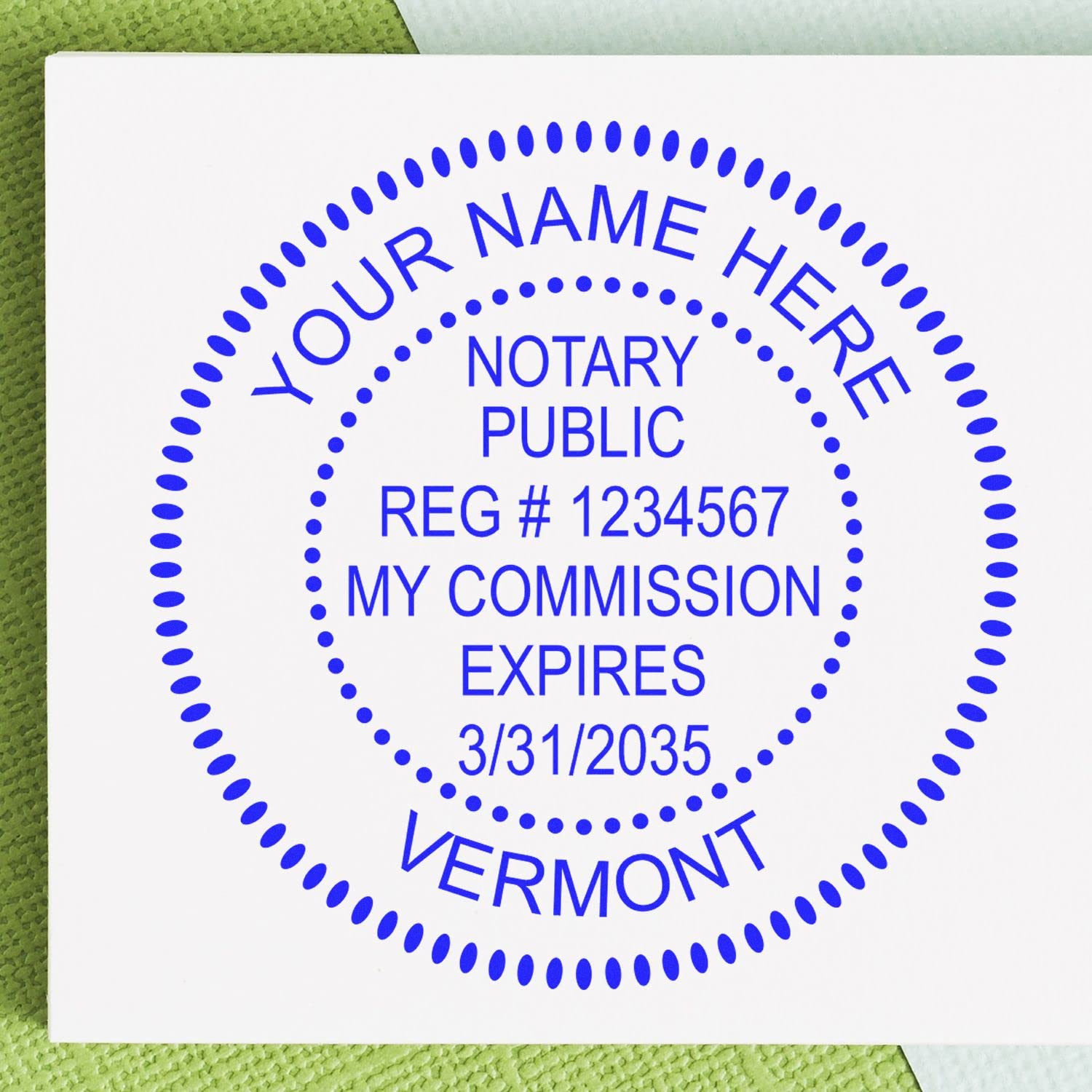 Premium Self-Inking Notary Stamp for Vermont Notary Public - Durable, Quick-Stamping, 1-5/8 Round Stamp - Ideal for Official Vermont Notary Public Use - Quality Notary Stamp Vermont - Image 4