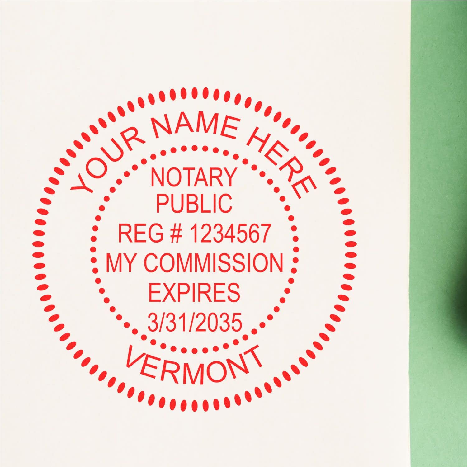 Premium Self-Inking Notary Stamp for Vermont Notary Public - Durable, Quick-Stamping, 1-5/8 Round Stamp - Ideal for Official Vermont Notary Public Use - Quality Notary Stamp Vermont - Image 6